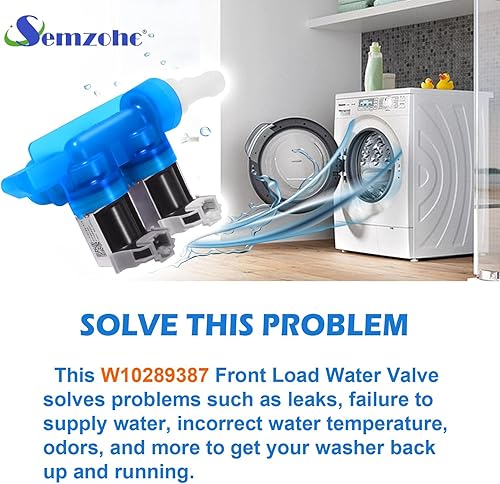 Miniatura 3 de W10289387 Válvula de agua para lavadora de ropa de carga frontal reemplaza AP6018779, W10289387, PS11752082, WPW10289387 apto para May-tag,