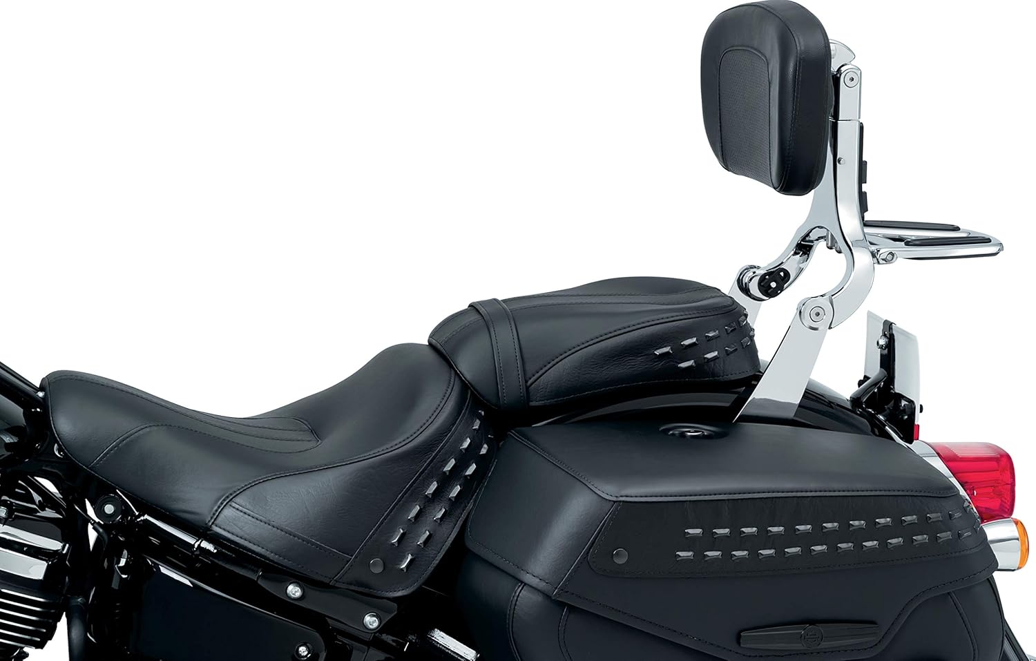 Kuryakyn 7080 Multi-Purpose Driver/Passenger Seat Backrest Component: Fixed Mounts for 2018-20 Harley-Davidson Softail FLDE, FLHC, FLSL, FXBB Motorcycles, 1 Pair, Chrome