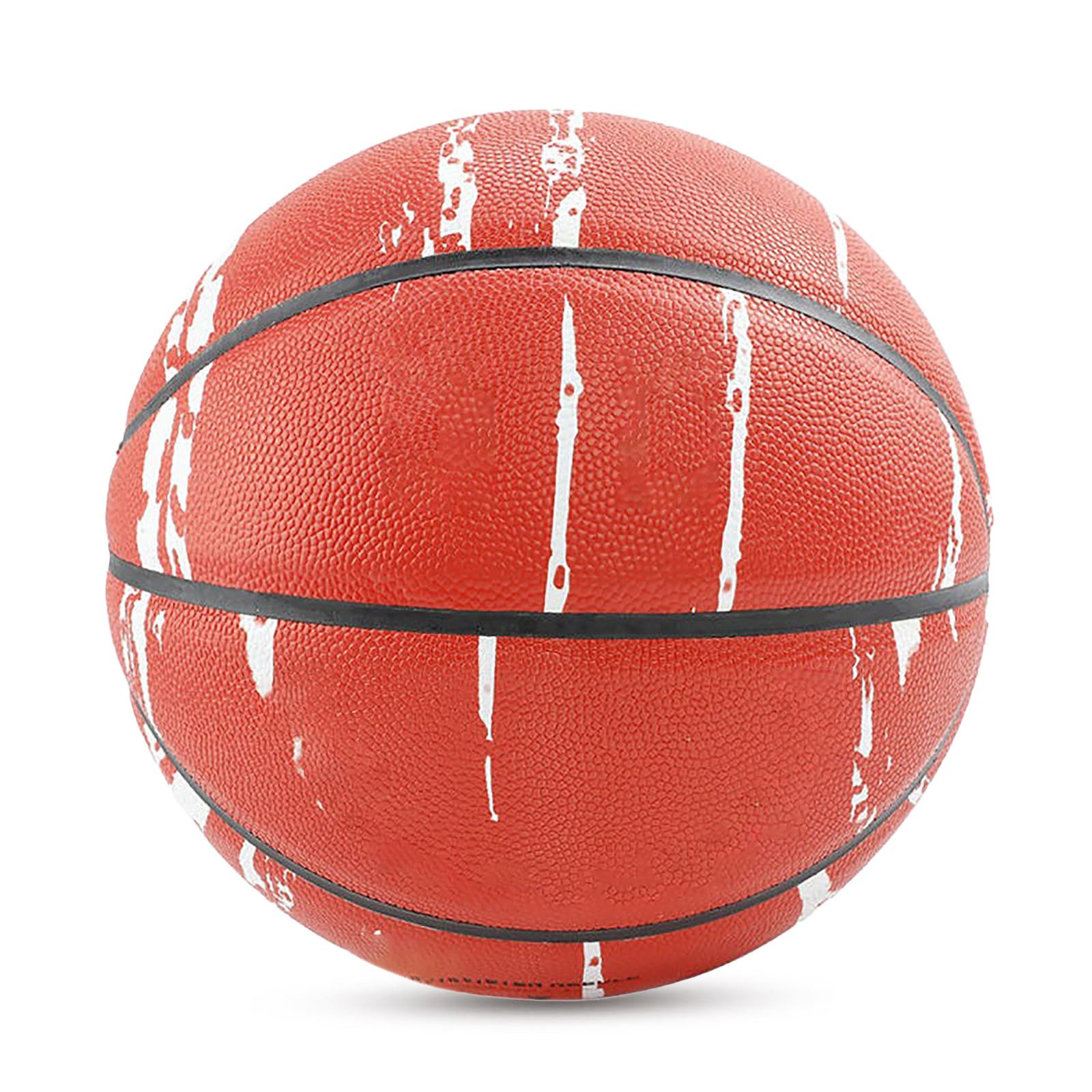 MINDCOLLISION 5/6/7 smile basketball, PU soft leather basketball, good dribbling and shooting, birthday, suitable for indoor and outdoor play,red graffiti,No. 5