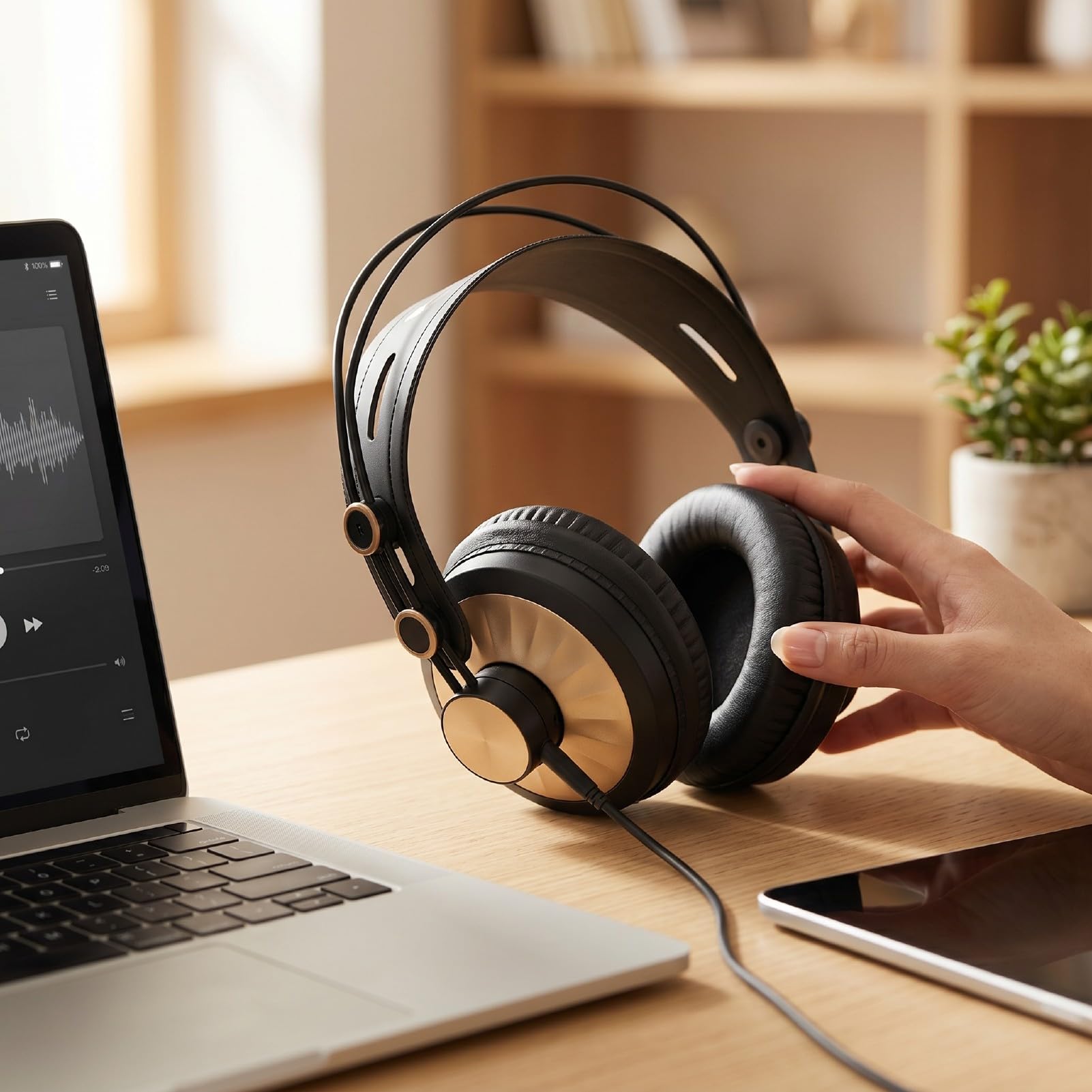 Cuffie da Gioco Cablate, Cuffie Stereo HiFi con Driver da 50 Mm Sopra L'orecchio con Morbidi Cuscinetti Auricolari e Archetto Regolabile per PC Gaming Music Studio