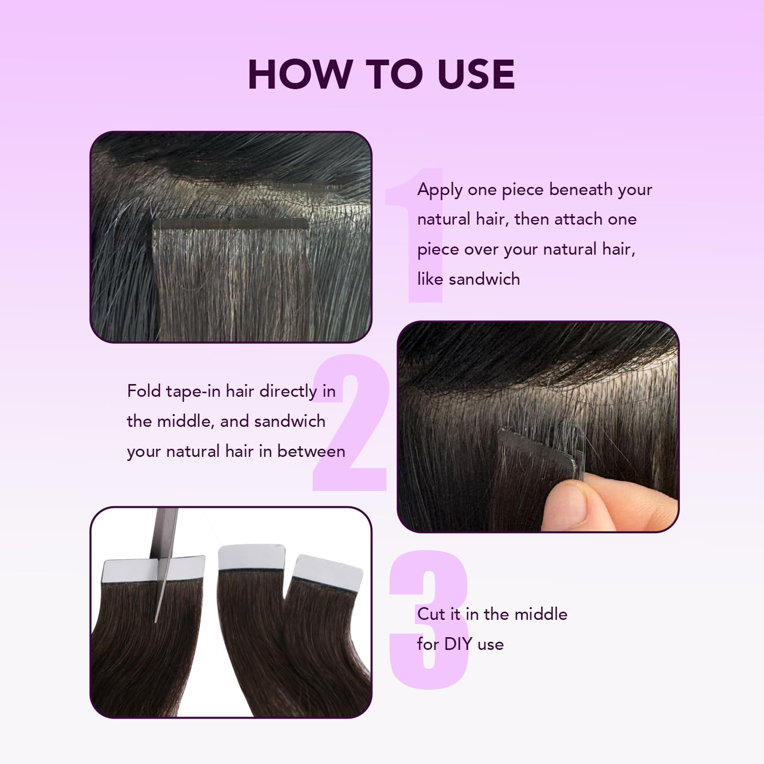 Sindra Extension Adhesive Cheveux Naturel, Brun à cendré Brun et blond 40CM Extension Bande Adhesive Cheveux Naturel 20PCS 50G (T40-3/8/22)