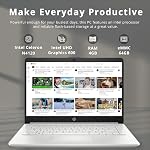 HP Premium 14" Stream HD Laptop, Intel Celeron N4120, 4GB RAM, 64GB eMMC, Webcam, Intel UHD Graphics, Bluetooth, WiFi, HDMI, 1 Year Office 365, Win 11s, Silver