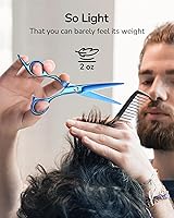 Vista 18 de ULG Tijeras de corte de pelo, tijeras de barbería profesional, tijeras de peluquería, tijeras, navajas para el adelgazamiento del cabello, tijeras