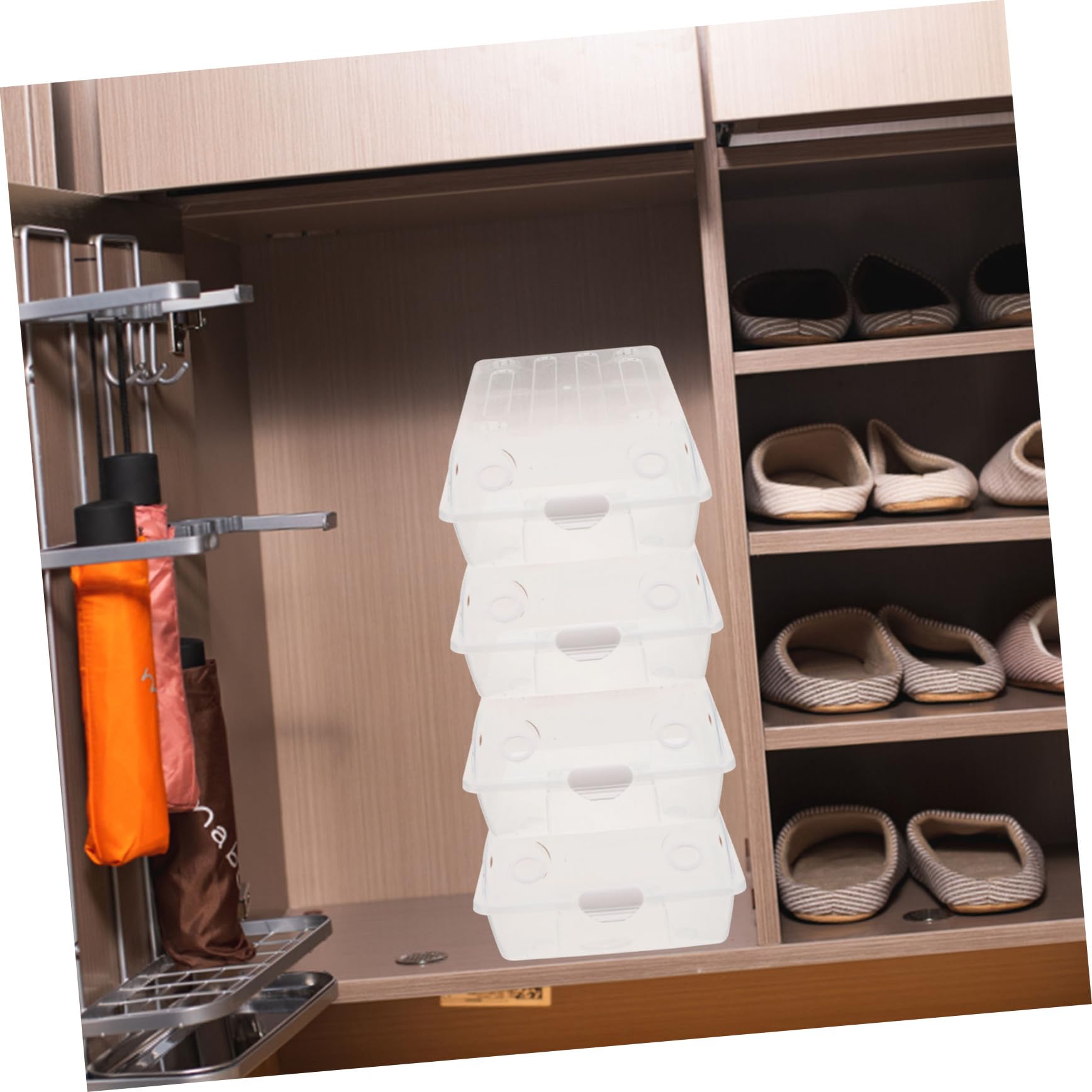 IMIKEYA Caja de Zapatos de Plástico 2 Piezas PP Gruesa Transparente