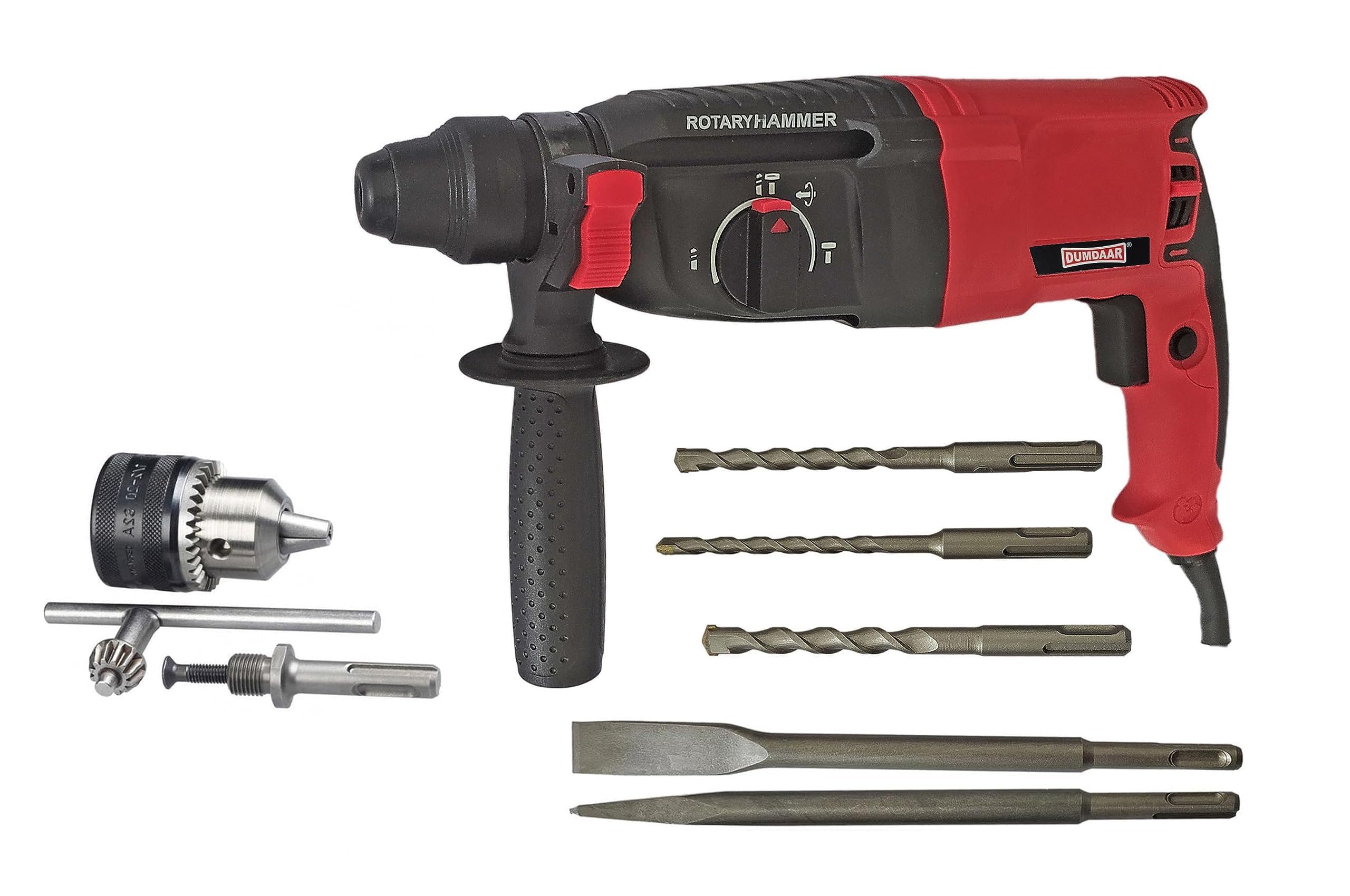INDITRUST DUMDAAR DM26 1250W 26mm Hammer Drill Machine with 5pc bit 13mm drill chuck & Adaptor Rotary Hammer Drill (RED) (B0CH4RS93S) Amazon Price History, Amazon Price Tracker