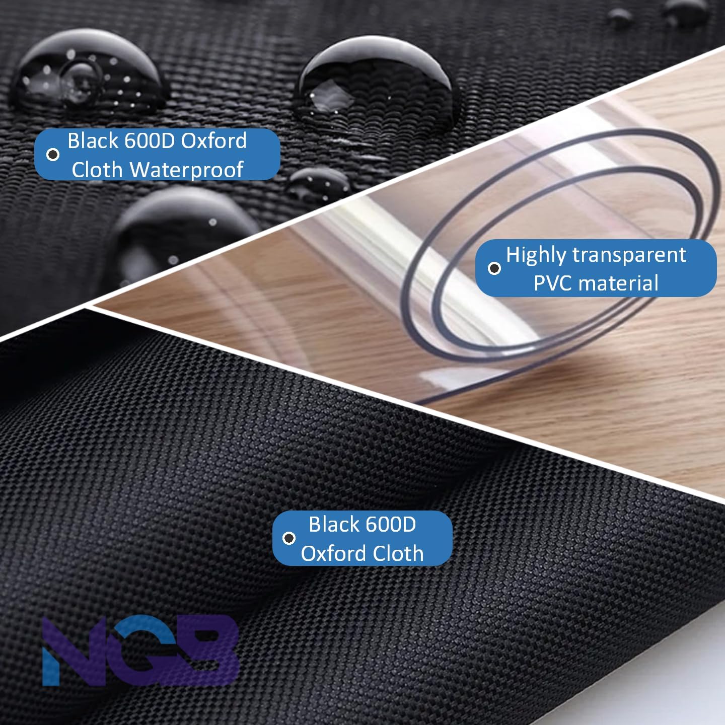 NGB Dog Kennel Cover,With a transparent window、Multi-strand elastic ball rope,Made From 600D Waterproof Oxford Fabric, This Replacement Cover Provides Full Coverage for Your Kennel,10'×10'×5.9'.