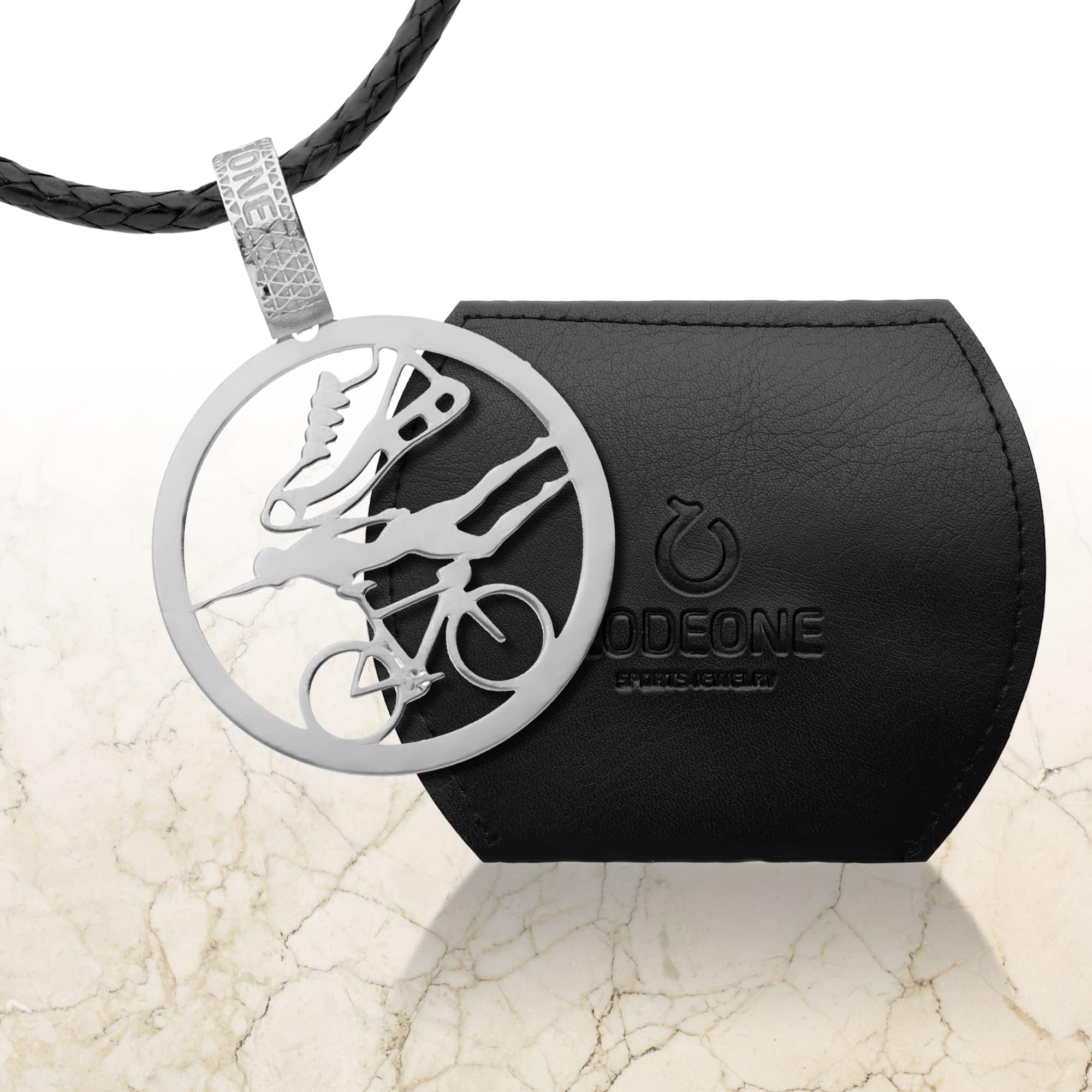 CODEONE Colgante Triathlon | Acero Inoxidable | Diseño DeportivoTriatletas. Natación. Running. Ciclismo | Estuche de Regalo