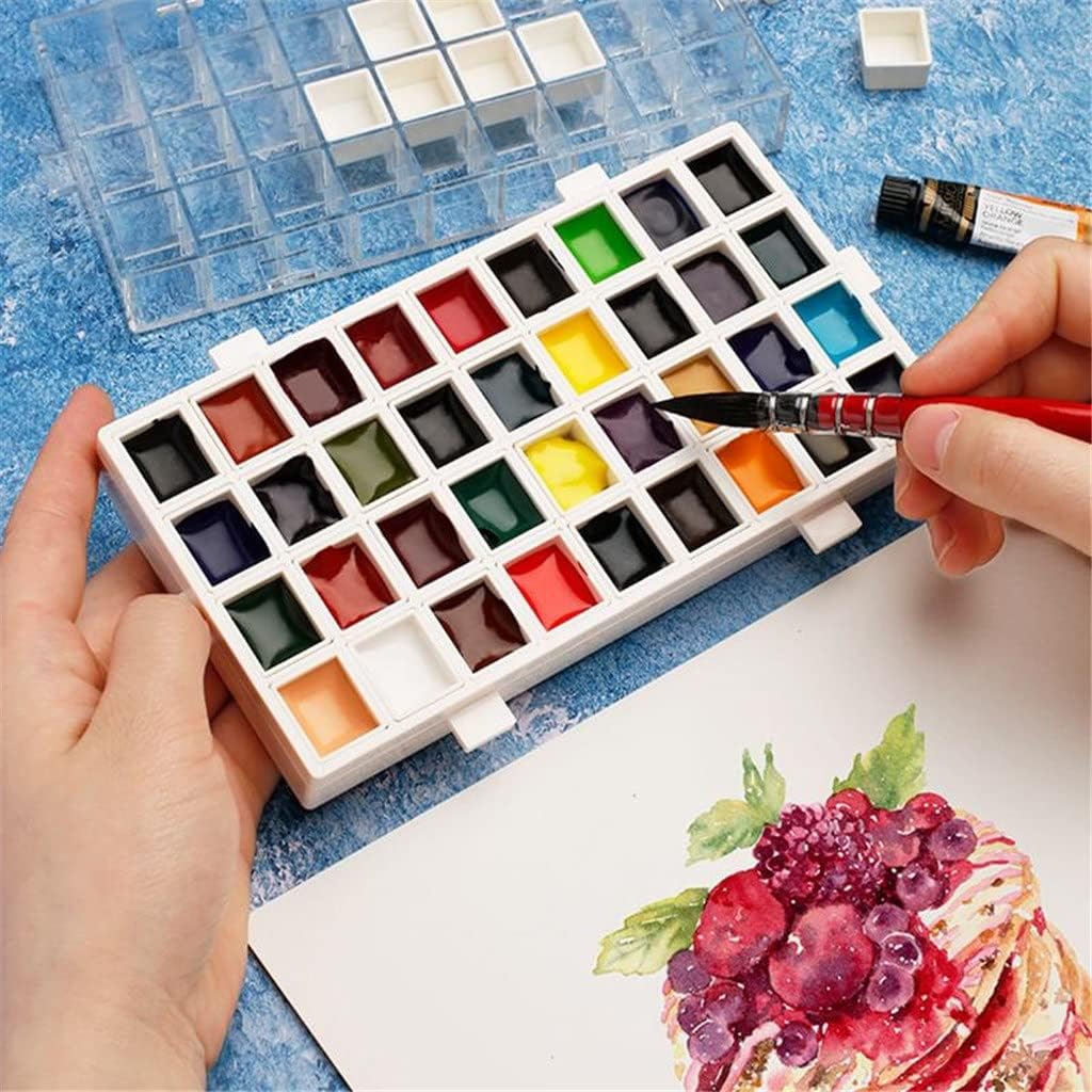36 Grids Professional Watercolor Palette Case Plastic Moisturizing Paint Storage for Painting Art Supplies