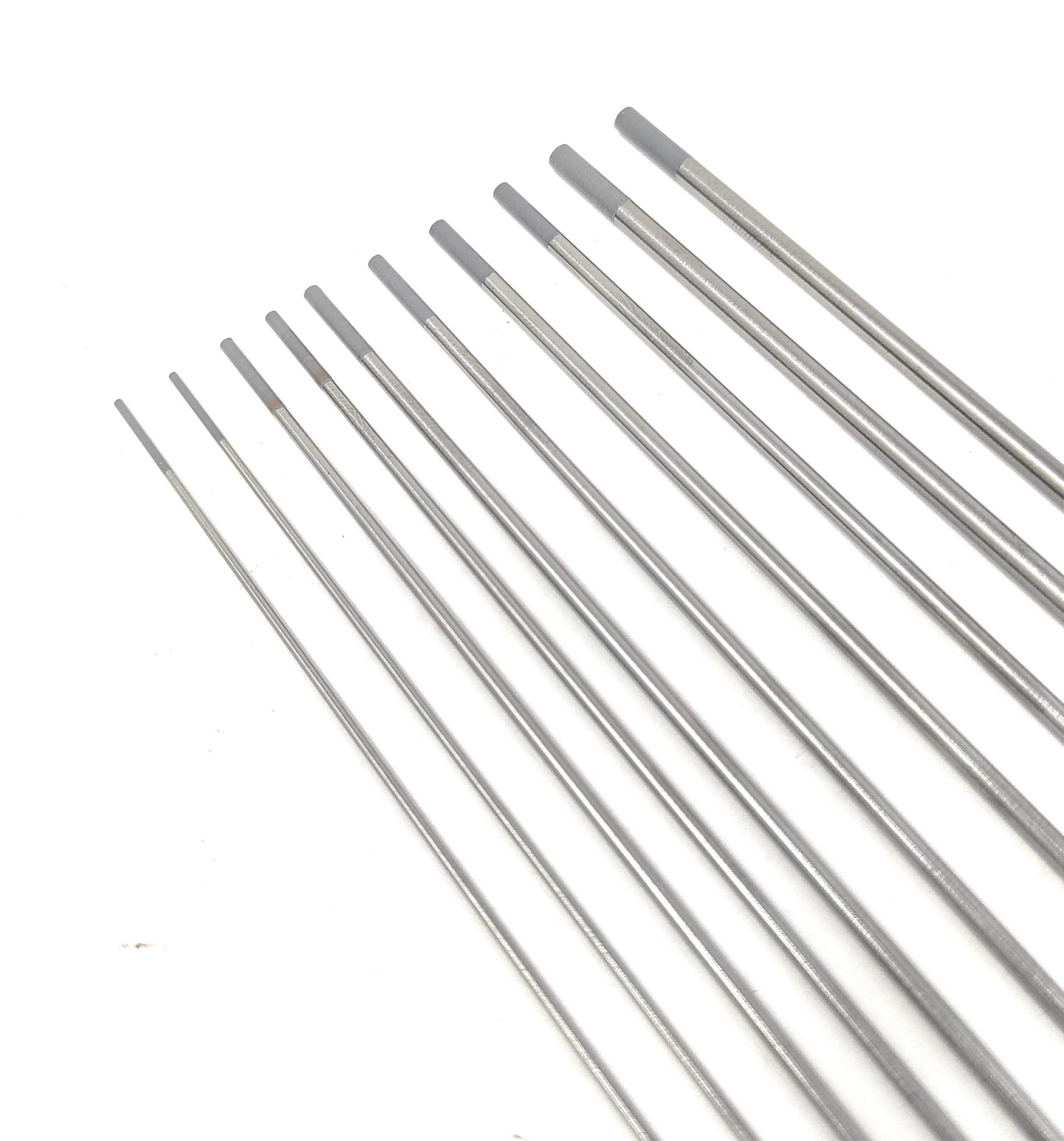 ELCAN Tungstens TIG cerio 2.0% grigio WC20 professionale, 1.0 1.6 2.0 2.4 3.2 3.2 elettrodi per saldatura torcia TIG, 10 unità - Dimensioni: 1.0/1.6/2.0/2.4/3.2 x 175mm