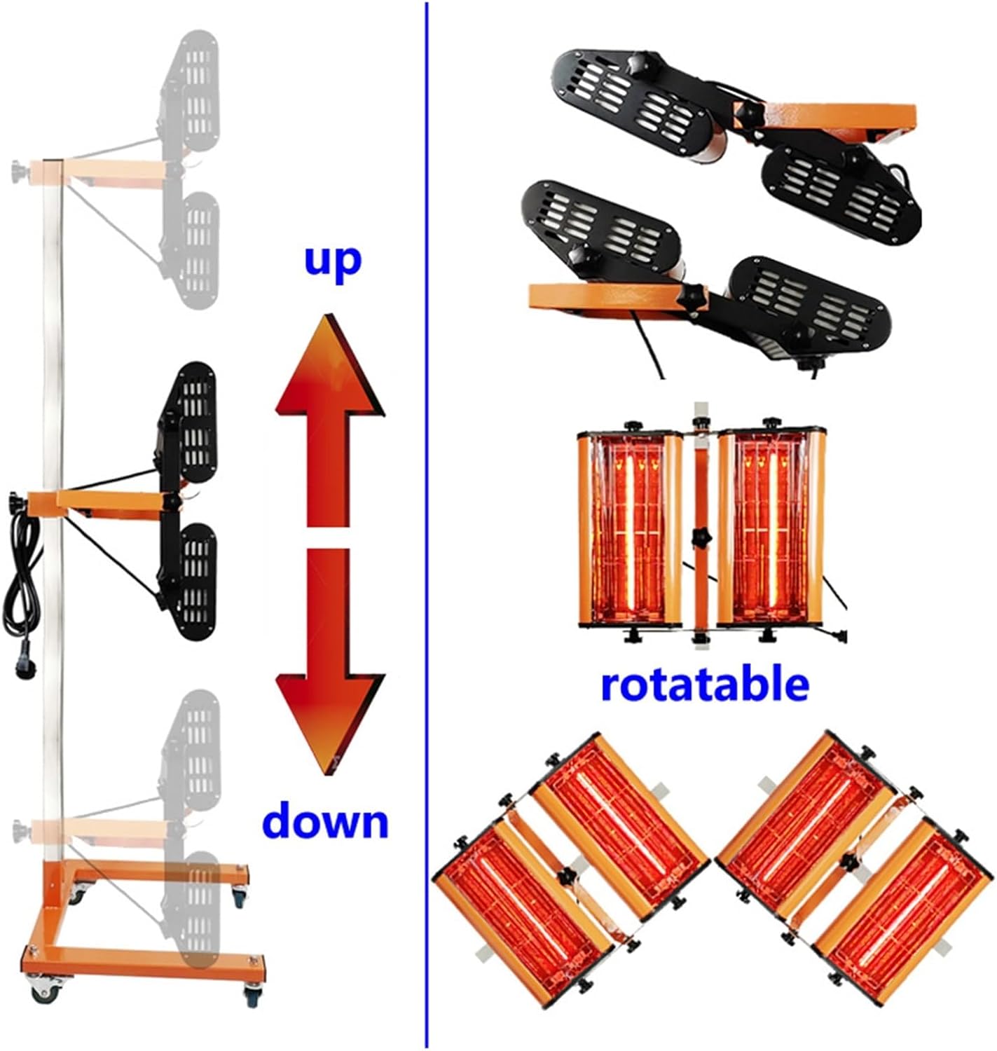 Infrared Paint Drying Lamp 2000W Shortwave Curing Light for Auto Repair, Car Body Lacquer Drying Tool, Quick Varnish Heater for Efficient Paint Drying and Curing
