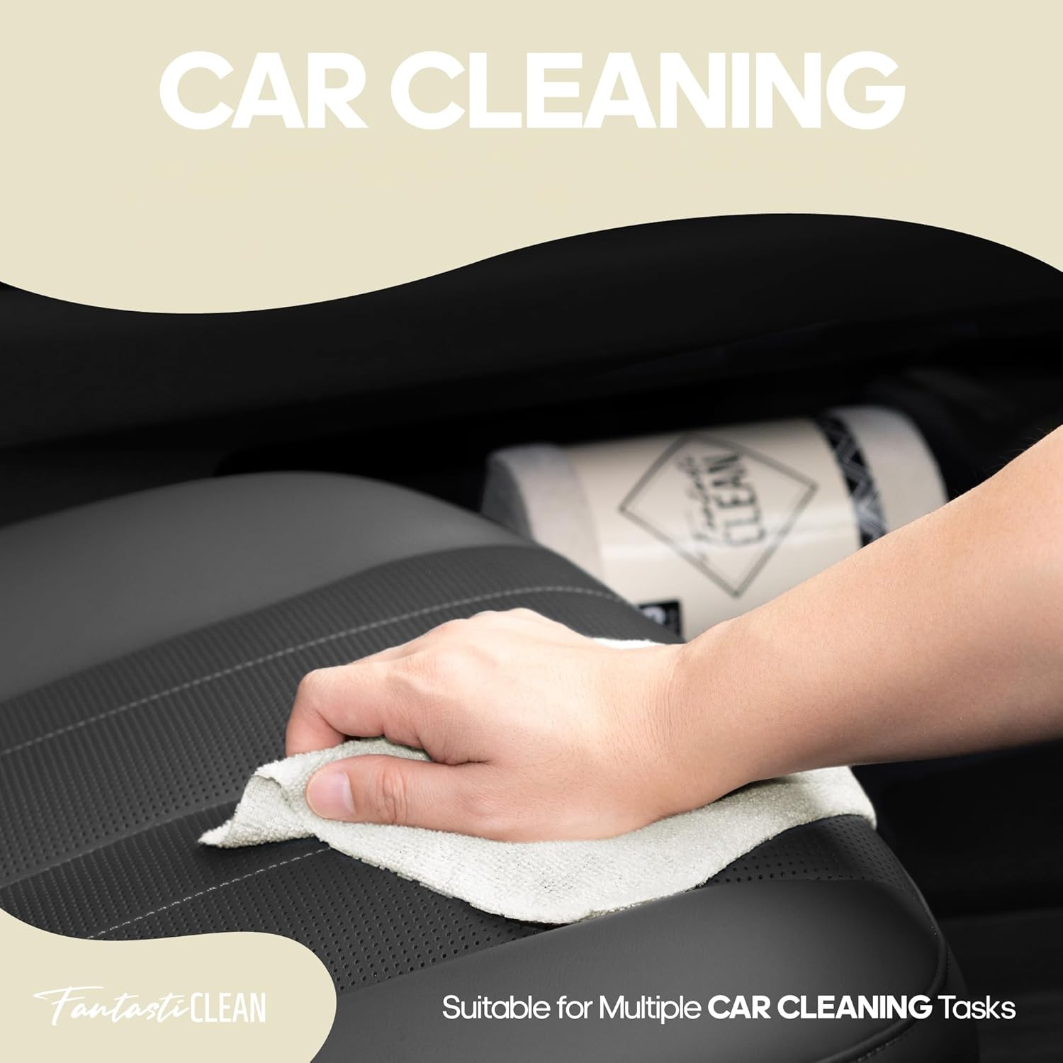 Fantasticlean Microfiber Cleaning Cloth Roll -60 Pack, Tear Away Paperless Towels, 8" x 8", Reusable Washable Rags, for House Kitchen, Pet, Office, Indoor Outdoor, Compact and Portable (Off-White) - Image 6