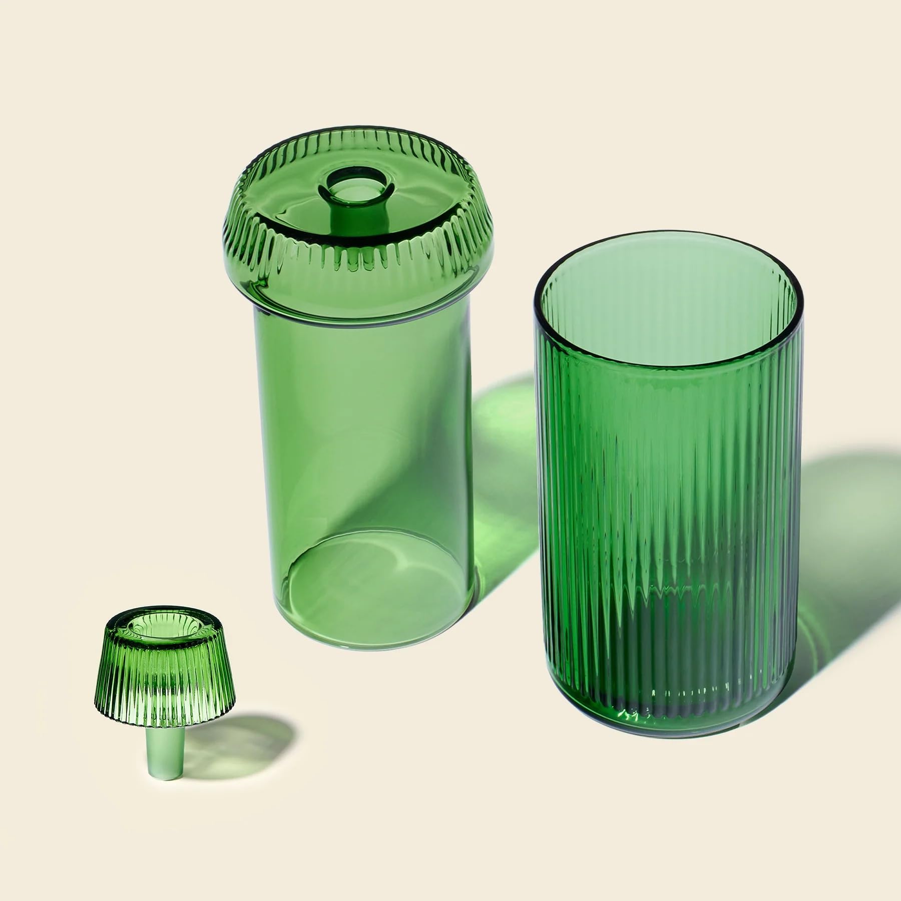 NWTN Home Deco Bong in Vetro Borosilicato, Pipa ad Acqua da Tavolo Vintage con Braciere 14 mm, Design Gravity (Smeraldo)