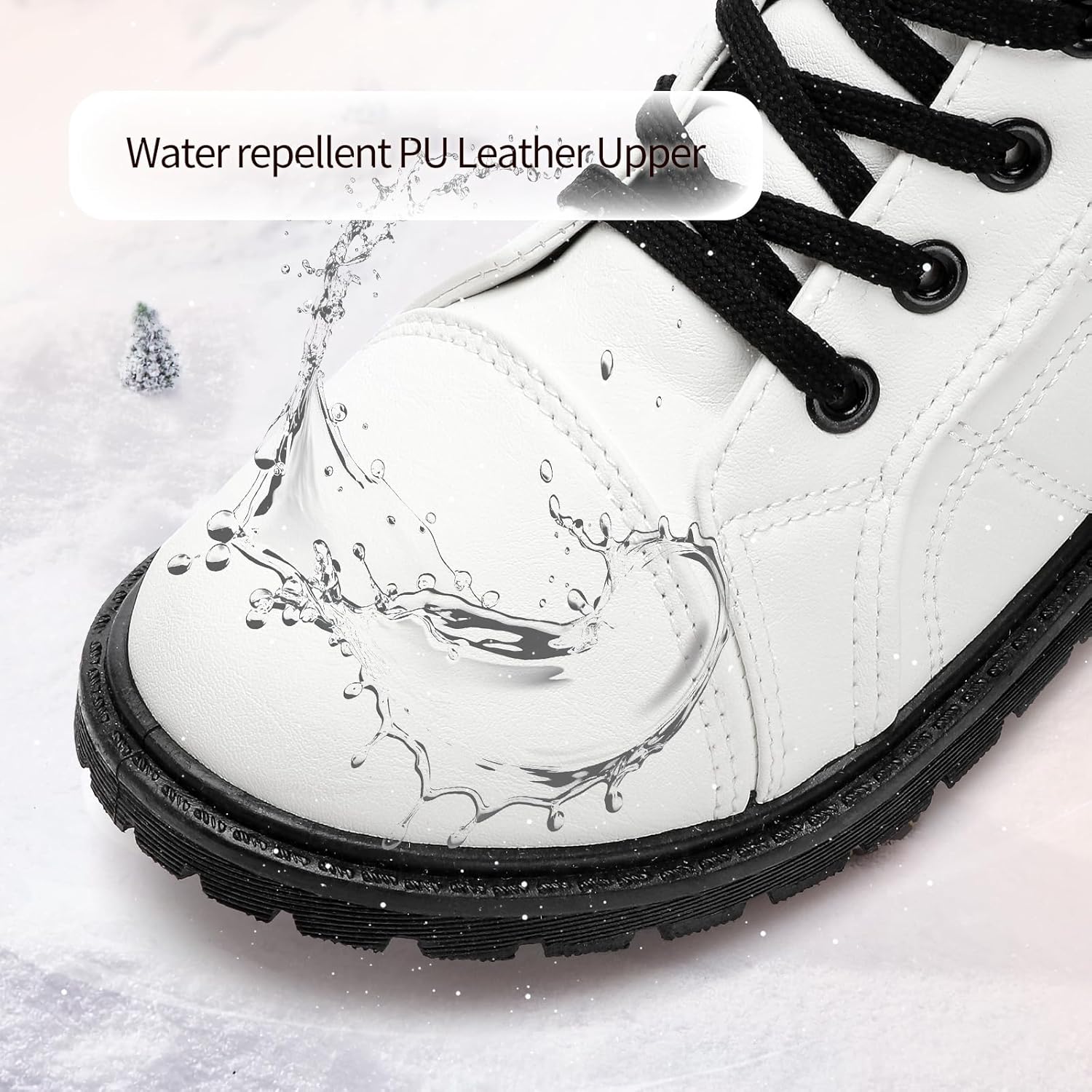 yageyan Womens Winter Snow Boots Warm Fur Lined Winter Water-resistan Ankle Booties Zipper Anti-Slip Combat