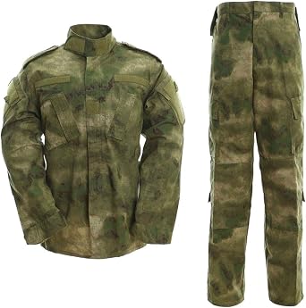 USTZFTBCL Camo Army Uniform Suit Men Outdoor Training Tactical Military Shirt+Pants Set