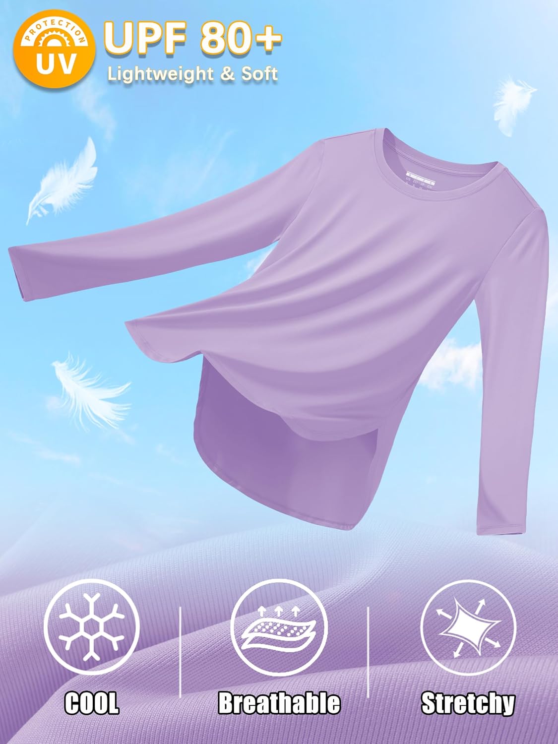 Cavva Women's Sunshirts Moisture Wicking Workout Top Quick Dry Long Sleeve Shirts Swim Running Athletic UPF 80+ UV Tee - Image 5