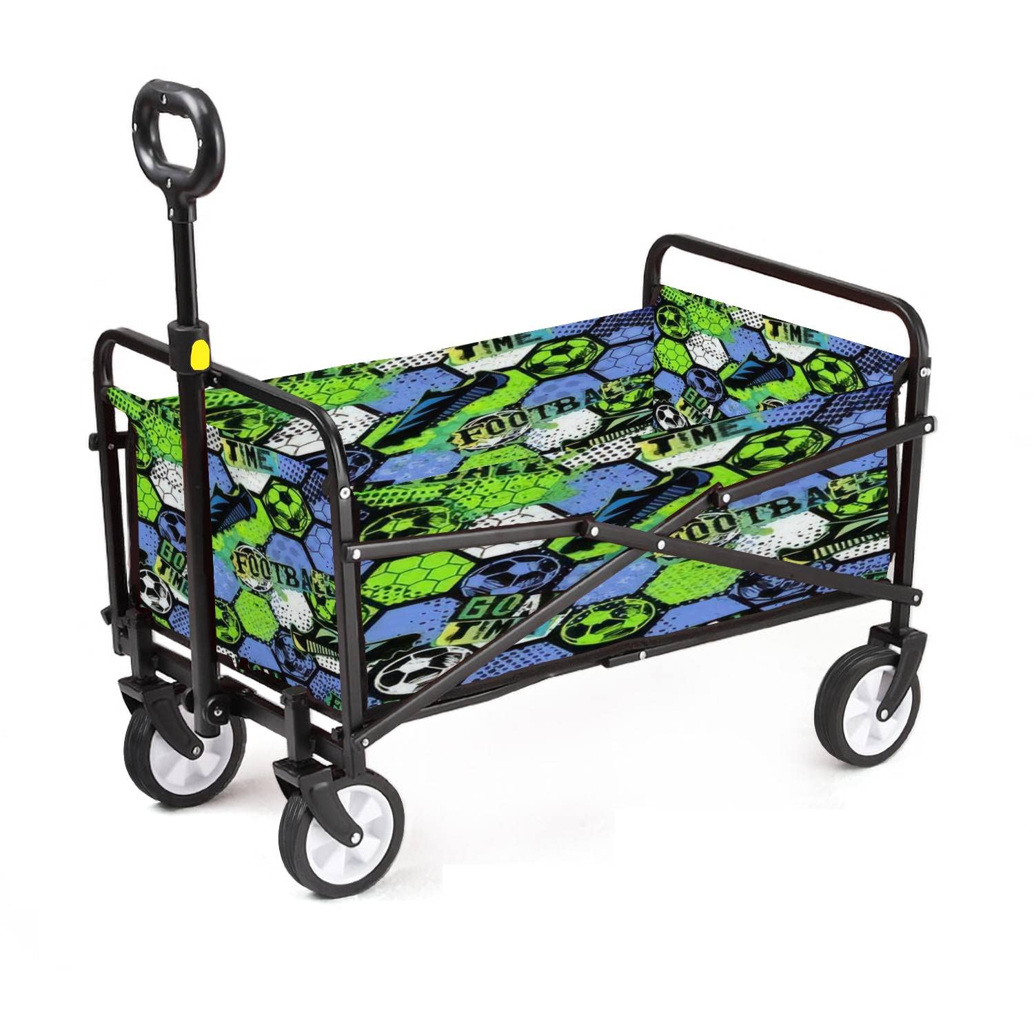 Collapsible Wagon Abstract Seamless for Boys Football Grunge Urban with Football Ball Adjustable Portable Utility Folding Cart with Wheels Outdoor Garden Shopping Camping Heavy Duty Grocery Wagon-image-33