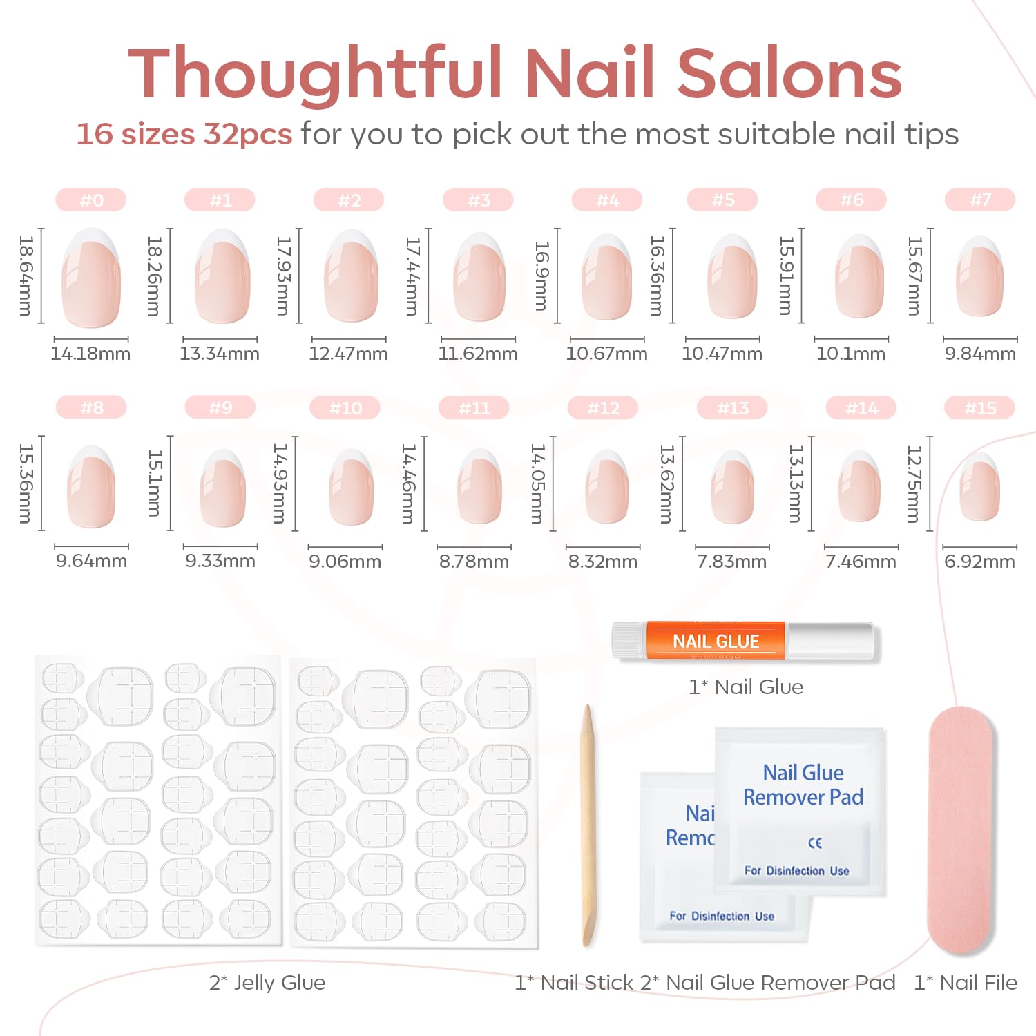 Modelones French Tip Press On Nails - Long Lasting -4 Modelones French Tip Press On Nails - Long Lasting -4