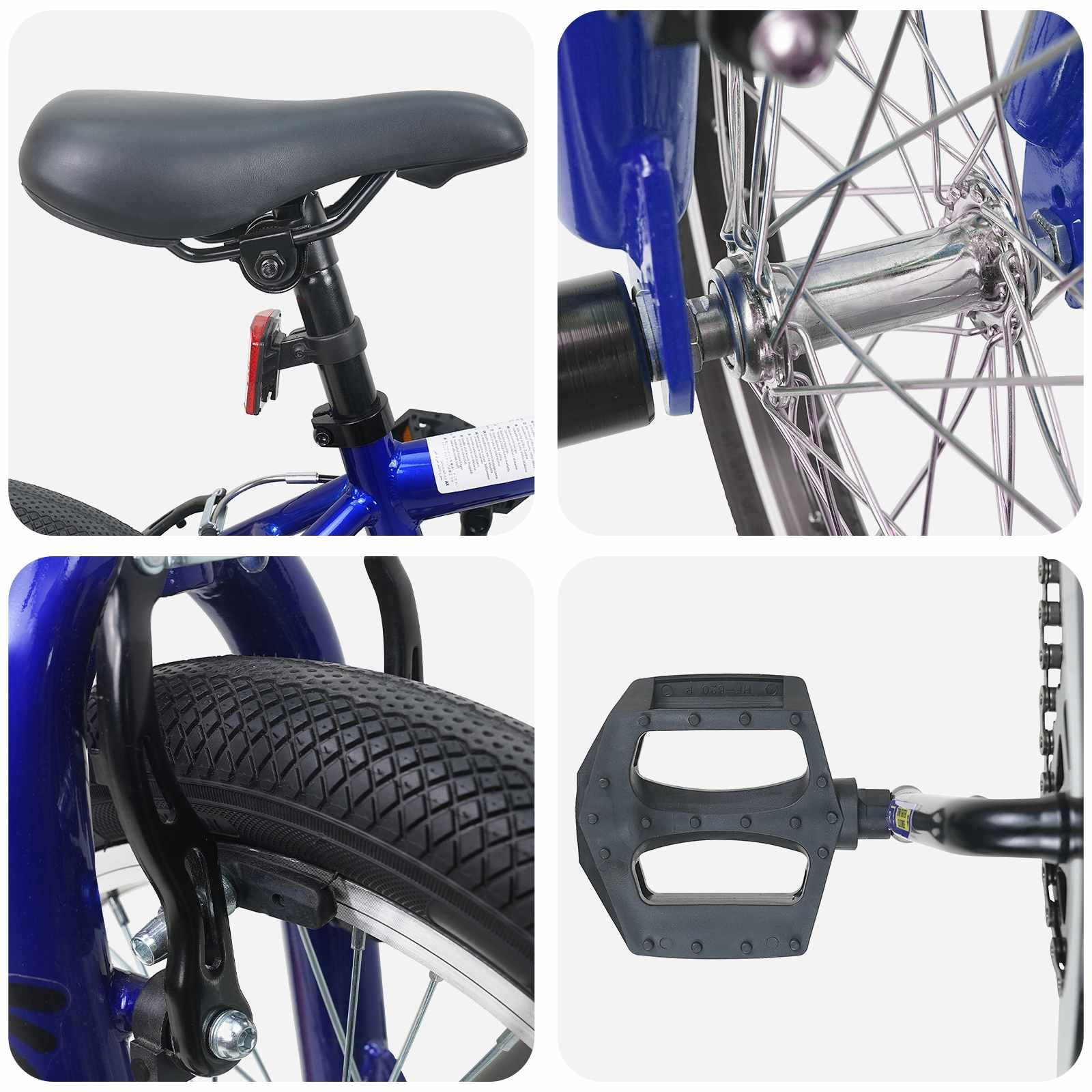 vidaXL Kid BMX Bike Stahl Outdoor Fahrrad Jugend Verstellbarer Lenker Sitz Rad