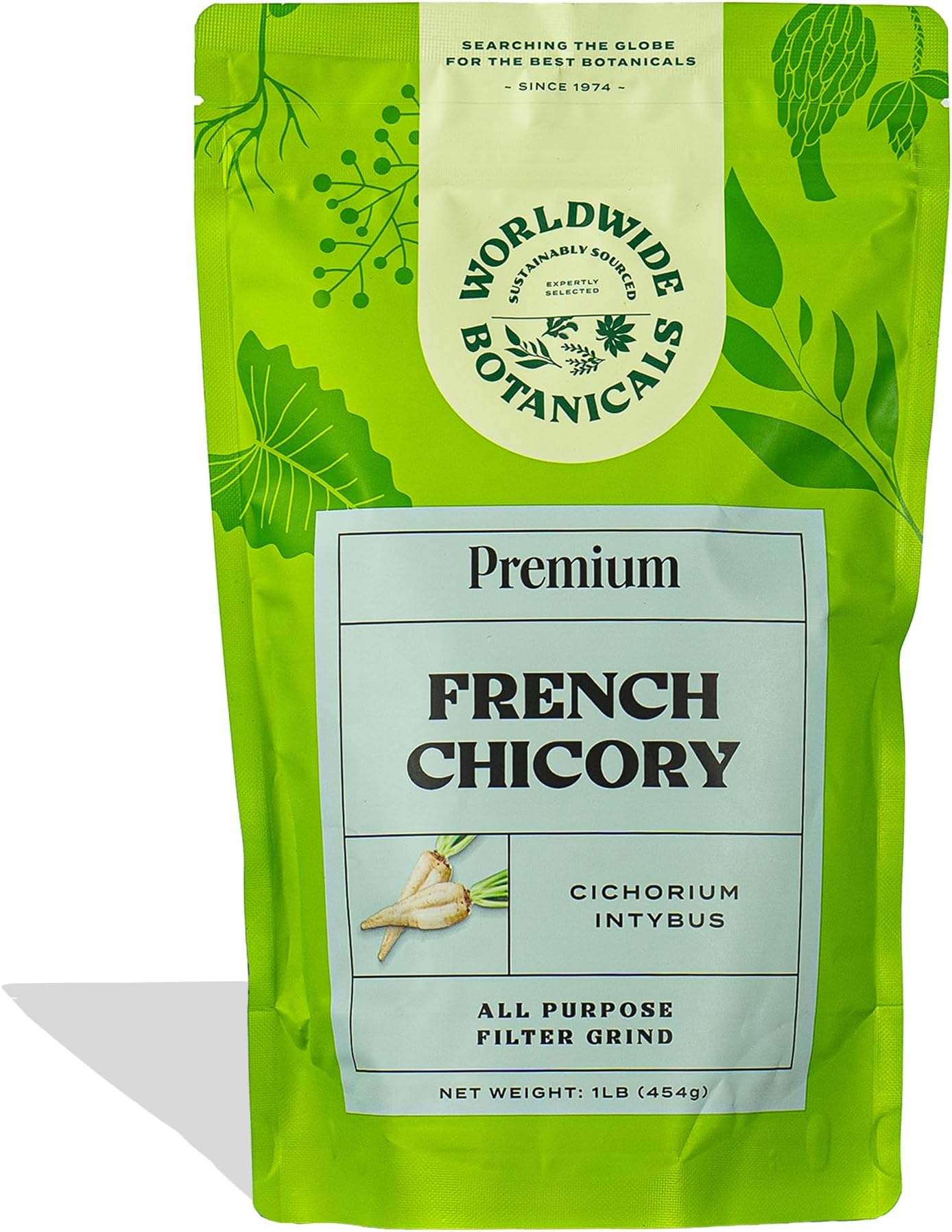 Worldwide Botanicals French Chicory Root, 1 Pound - Brew Like Coffee, Blend Roasted Chicory Root With Coffee, Prebiotic, Acid Free, Caffeine Free, Kosher