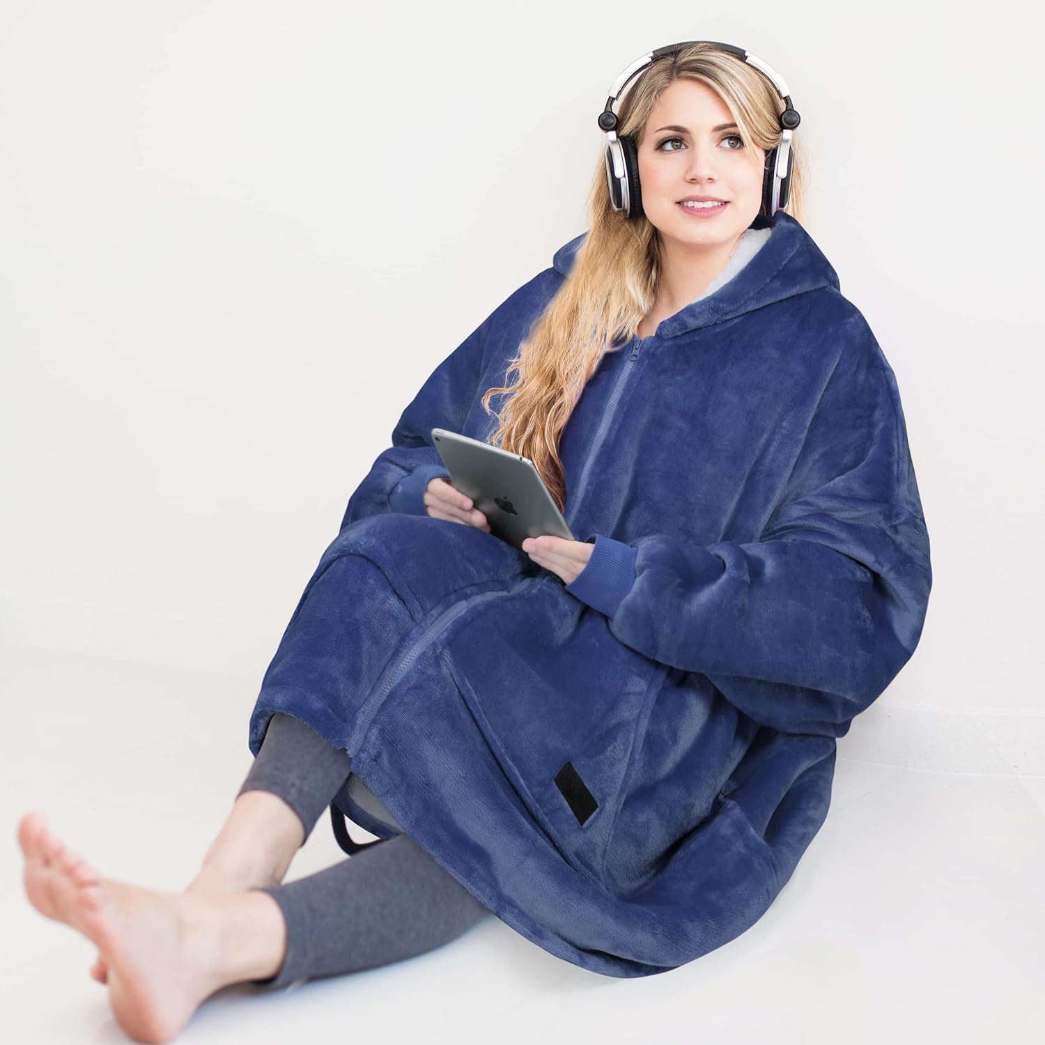 Women Men Winter Warm Sherpa Fleece Hoodie Zip UP Sweater Jacket Hooded Coat - Picture 29 of 45