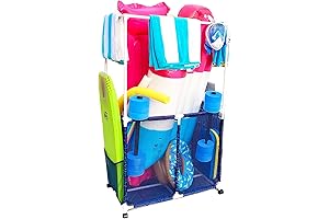Essentially Yours Pool Equipment Holder with Towel Drying Bars
