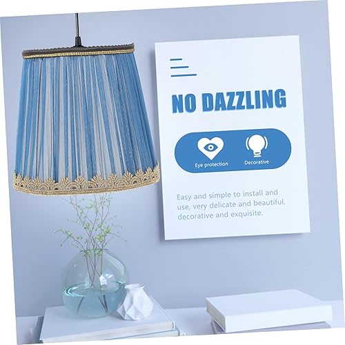 Miniatura 6 de Pantalla plisada azul oscuro, pantalla de tela, pantalla de lámpara pequeña, pantalla de campana real, pantalla de tela de repuesto para lámpara de