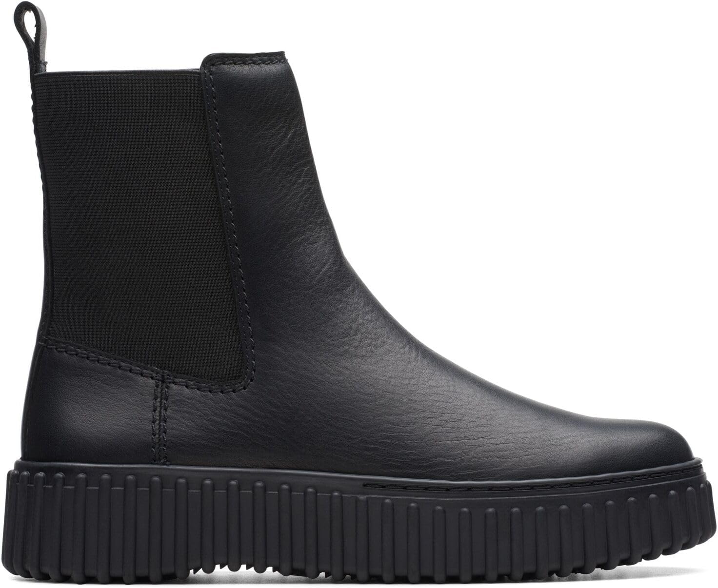 Clarks Women's Torhill Maple Chelsea Boot, Black Leather, 9.5