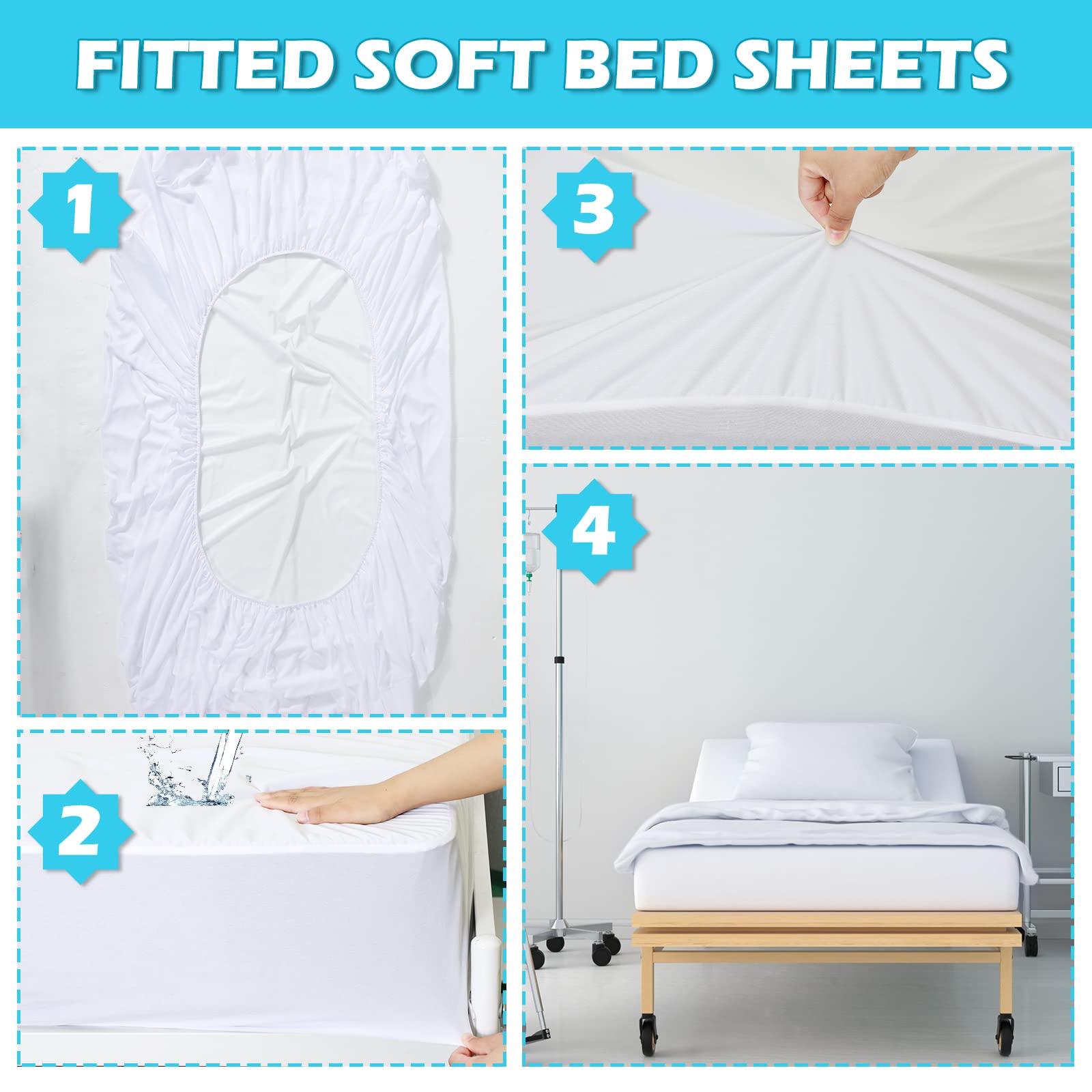 White Hospital Bed Sheets - Nursing & Home Use -6 White Hospital Bed Sheets - Nursing & Home Use -6