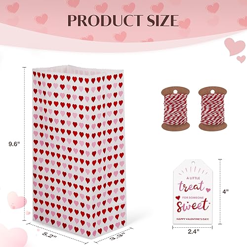 Miniatura 7 de AISunGoo 30 bolsas de regalo para el día de San Valentín con tarjetas para fiestas de niños, bolsas de papel para regalos de fiesta de San Valentín