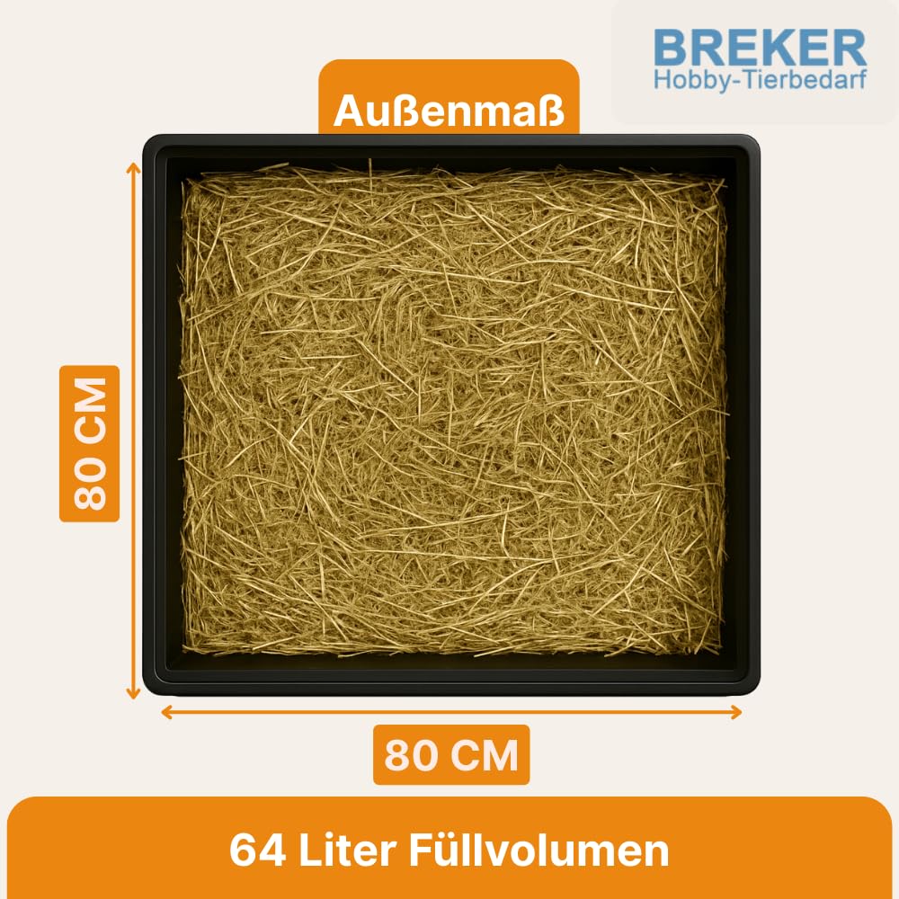 Breker Kunststoffwanne 80x80cm 10er Pack [geeignet als Kotwanne] 64 Liter Fassungsvolumen | Allzweckwanne | Plastikwanne
