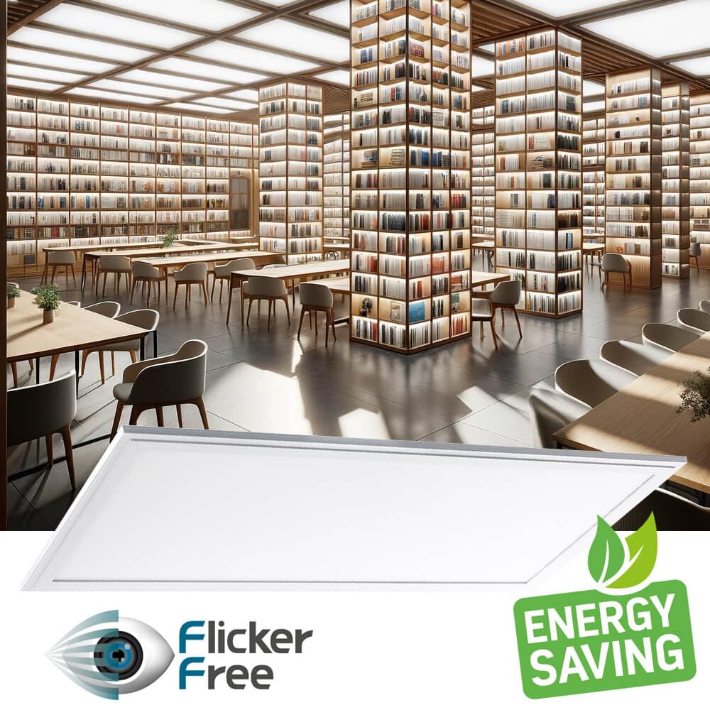 FactorLED Pack 2x Panel LED 120x60 80W, 2 unidades Lampara LED para Falso Techo, Driver Certa PHILIPS Placa LED para Techo Técnico, Bajo Consumo, 8500Lm, Marco Blanco (Blanco Neutro)