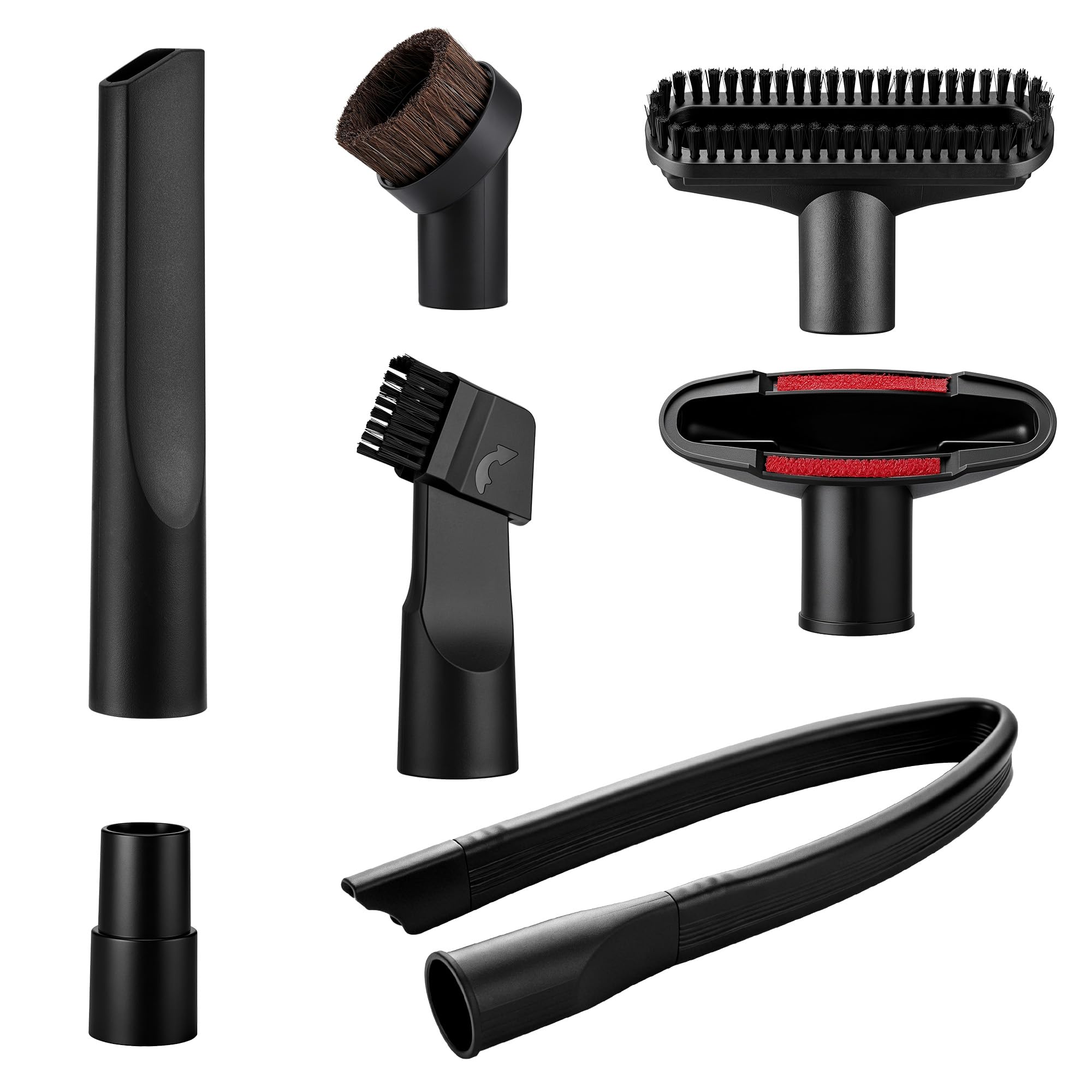 Zocipro 7Pcs Vacuum Cleaner Attachments Set–32mm & 35mm Universal Vacuum Accessories with 62cm Flexible Crevice Nozzle, Compatible with Henry Hoover Heads–Includes Hair Brush, Flat Suction Tool
