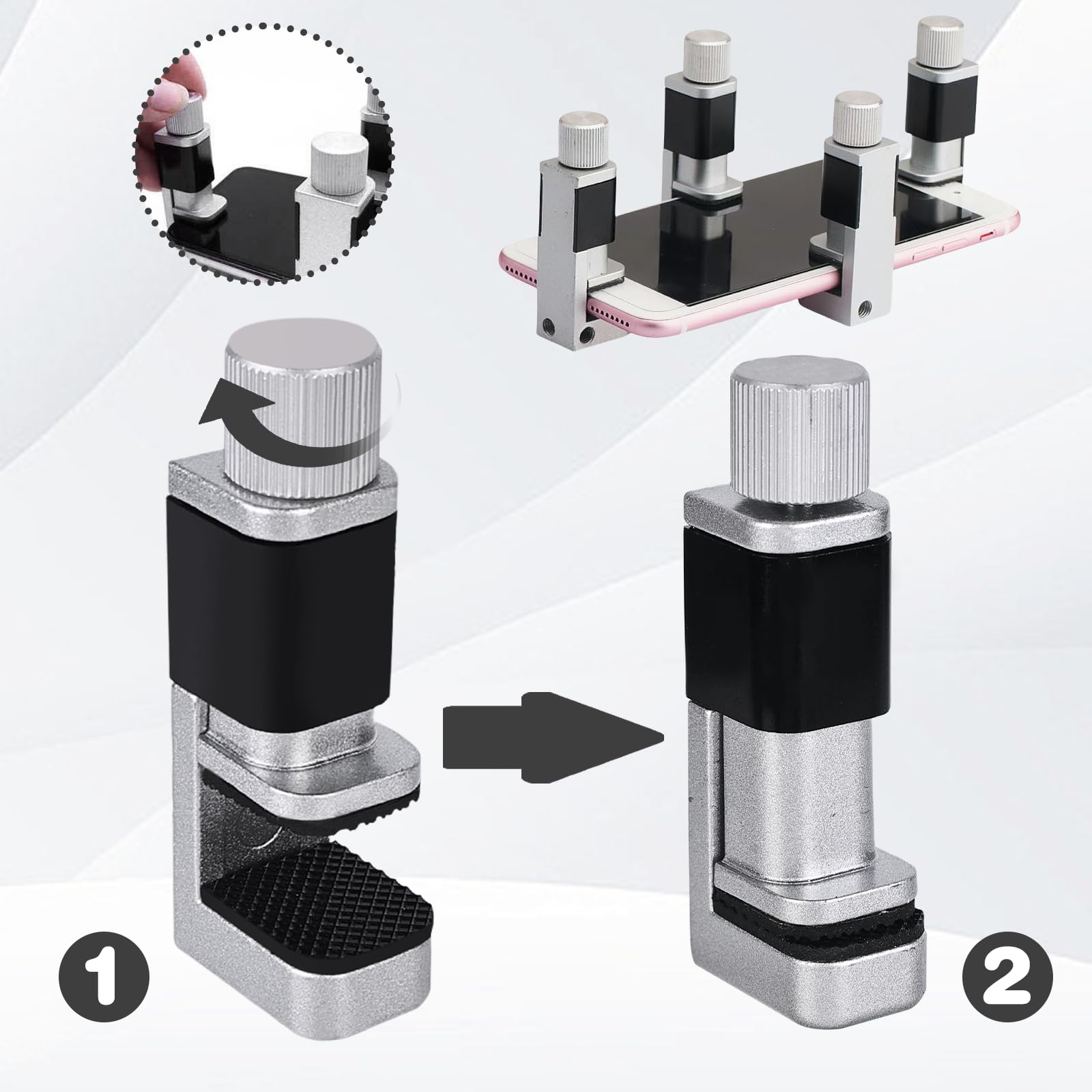Lot De 6 Pinces De Fixation Réglables En Métal - Pour Réparation écrans LCD Smartphone, Tablette, Ordinateur