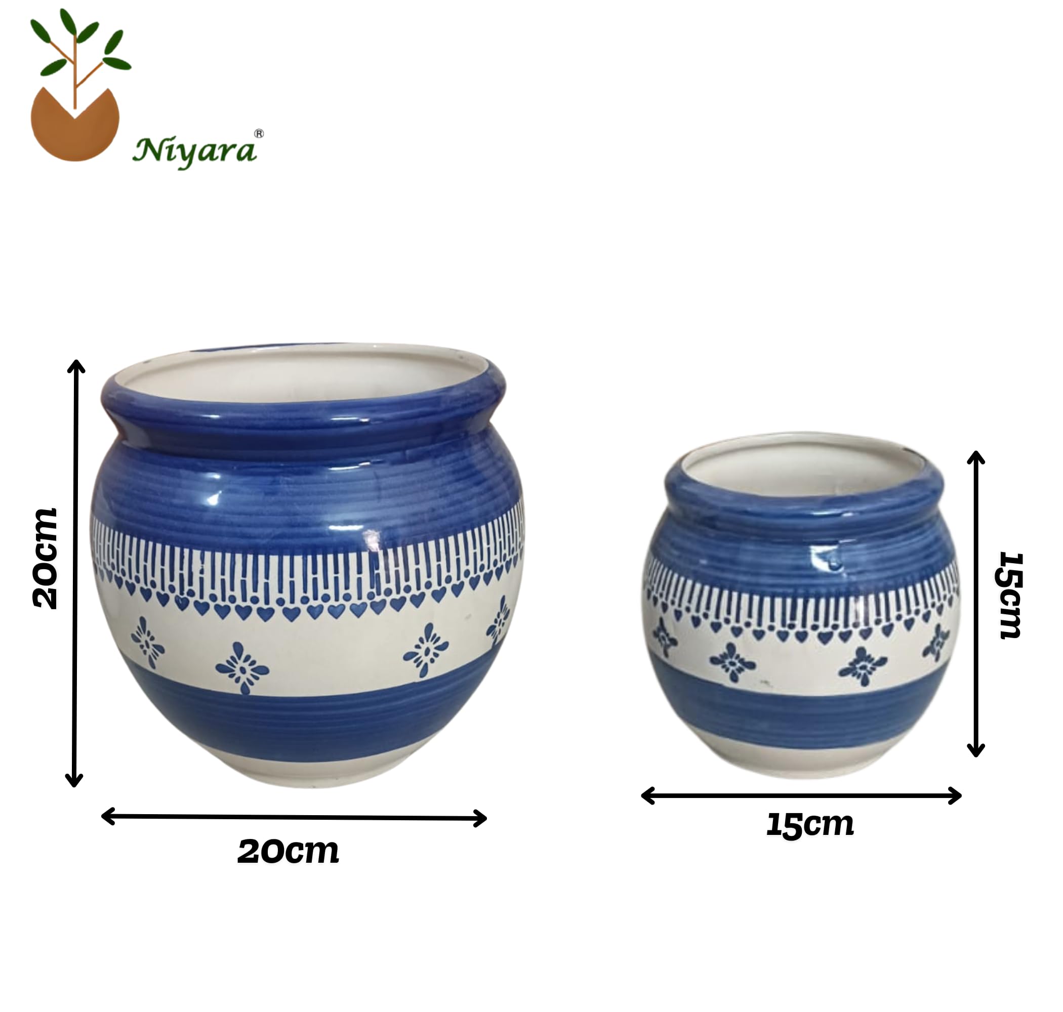 Handi Ceramic Planters - Multicolor Handmade Pots -4