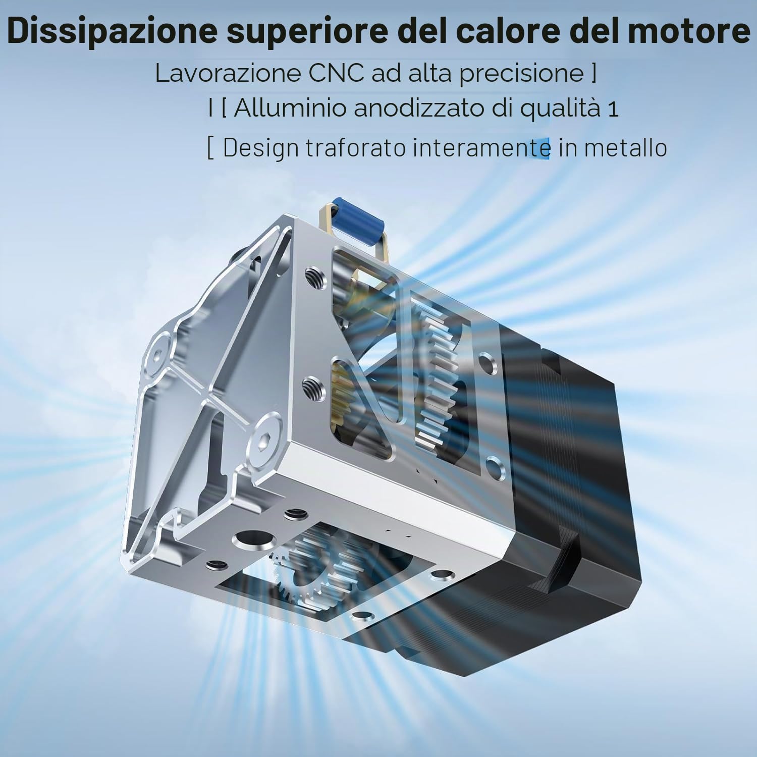 BIQU H2 V2X Direct Drive Estrusore con motore, tutto il metallo CNC Machining Extruder, Lightweight, Dual Gear, per Voron 2.4, Ratrig, Ender-3 V2 3D Printer