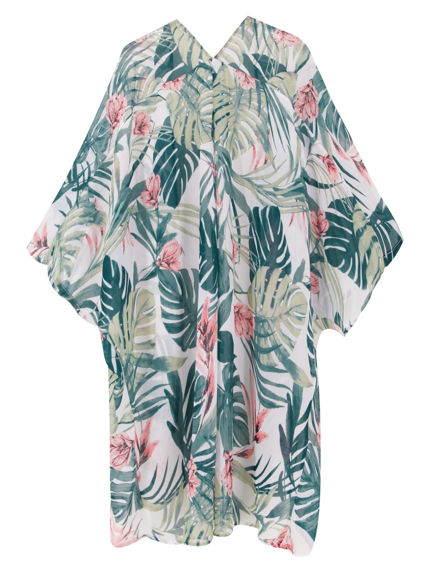 Moss Rose Kimono plażowe dla kobiet, przezroczyste, szyfon, luźne, luźne przód, kardigan