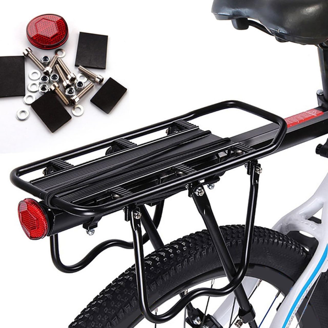Rear Bike Rack Cargo Carrier Black Bicycle Rear Rack for Mountain Compatible with Bicycles