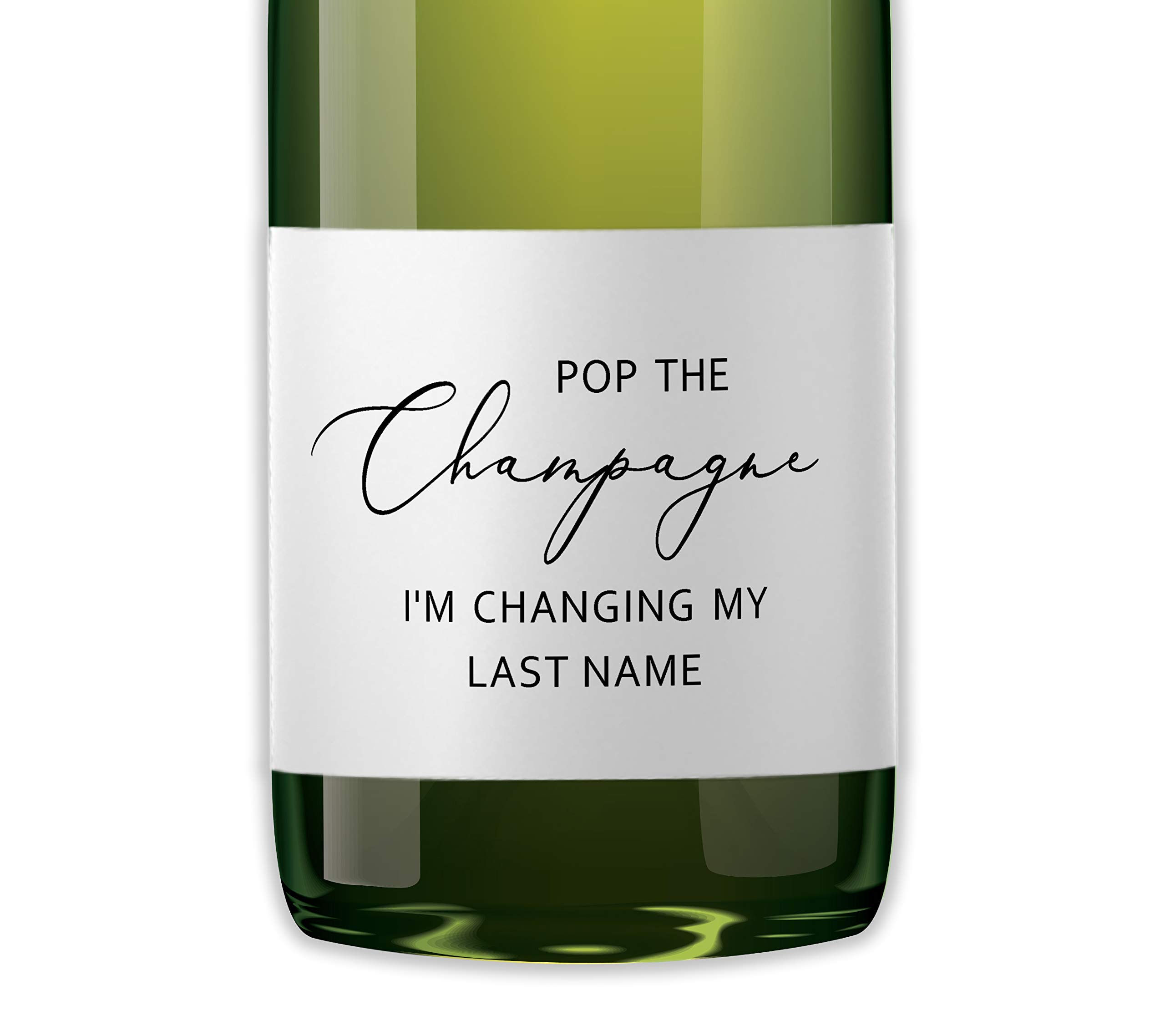 POP The Champagne I’m Changing My Last Name Labels ● Set of 12 ● Bachelorette Party Bridal Shower Bride Squad Mini Champagne Bottle Labels Wine Label