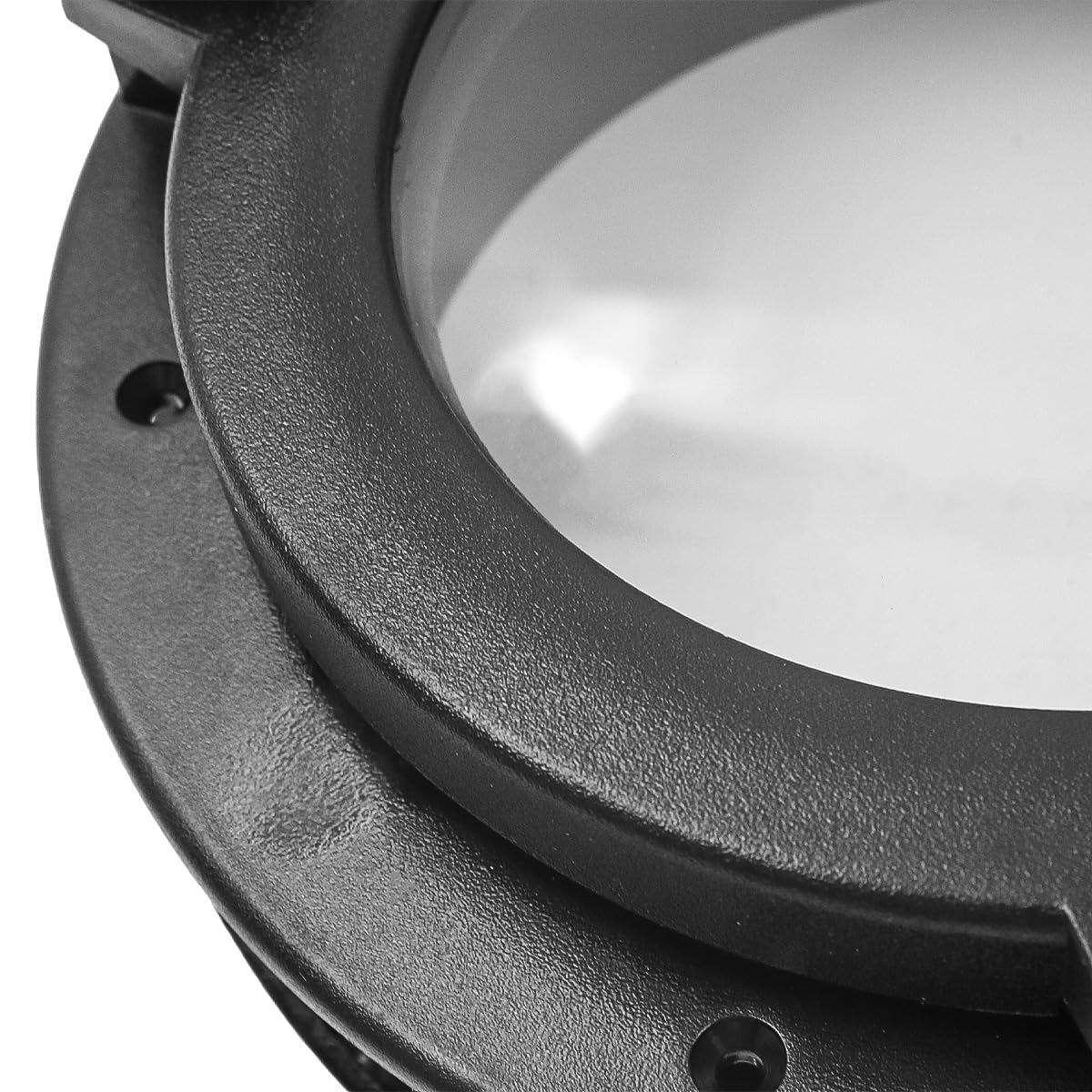 Oblò nero per barca, yacht, apertura rotonda 215 mm, plastica ABS, portello, oblò, finestra di ricambio, oblò per marina, barca, yacht, camper, nero
