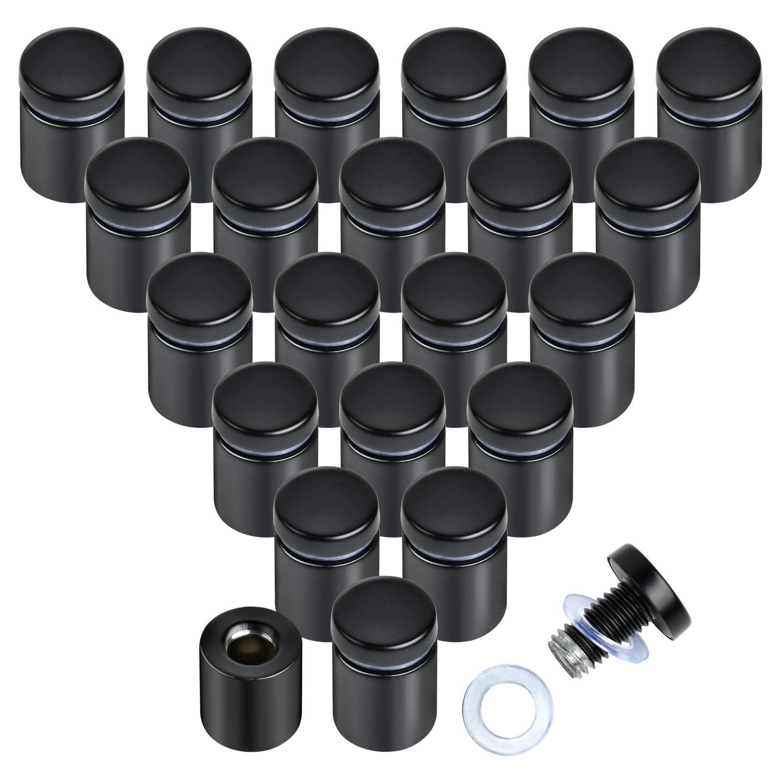 40 Stück Abstandsschrauben Edelstahl – 12mm Durchmesser, 20mm Länge, Mit Dübeln, Für Acrylschilder & Bilder