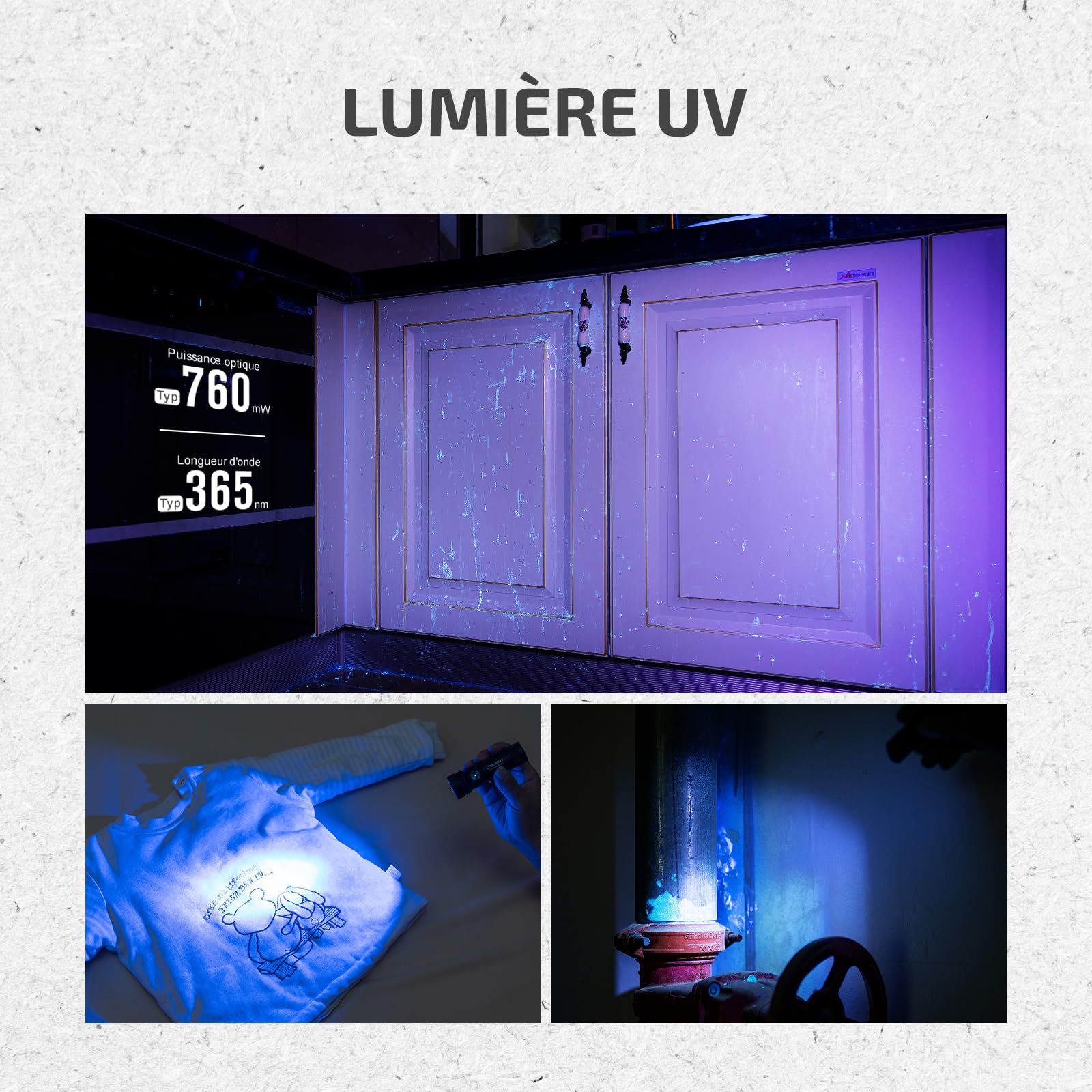 Lampe Torche Olight SEEKER 4 Mini Titane –1200 Lumens éclairage blanc et UV