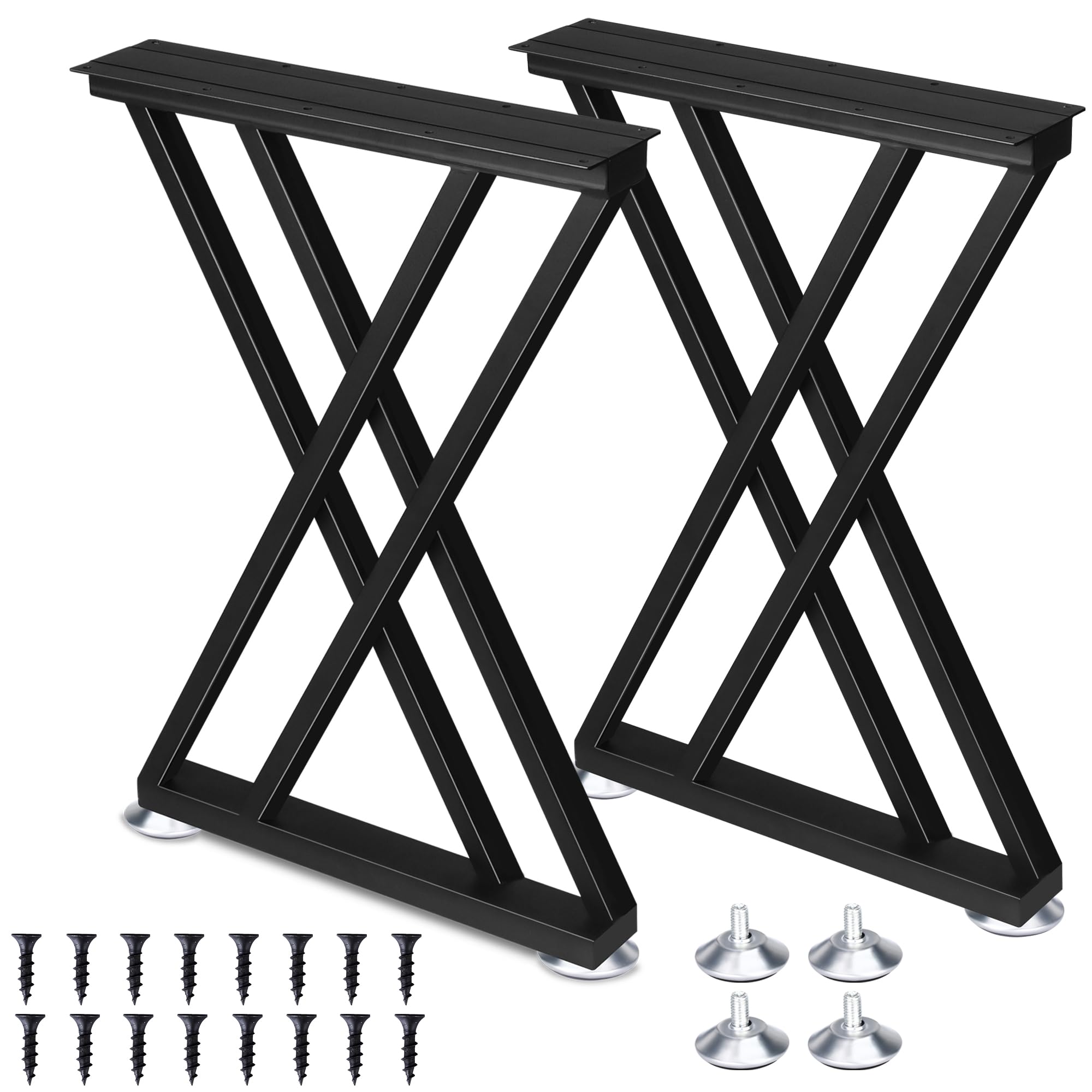 SERdeerCH Stabile Metall-Tischbeine(70cm,Gitter,schwarz) 2St