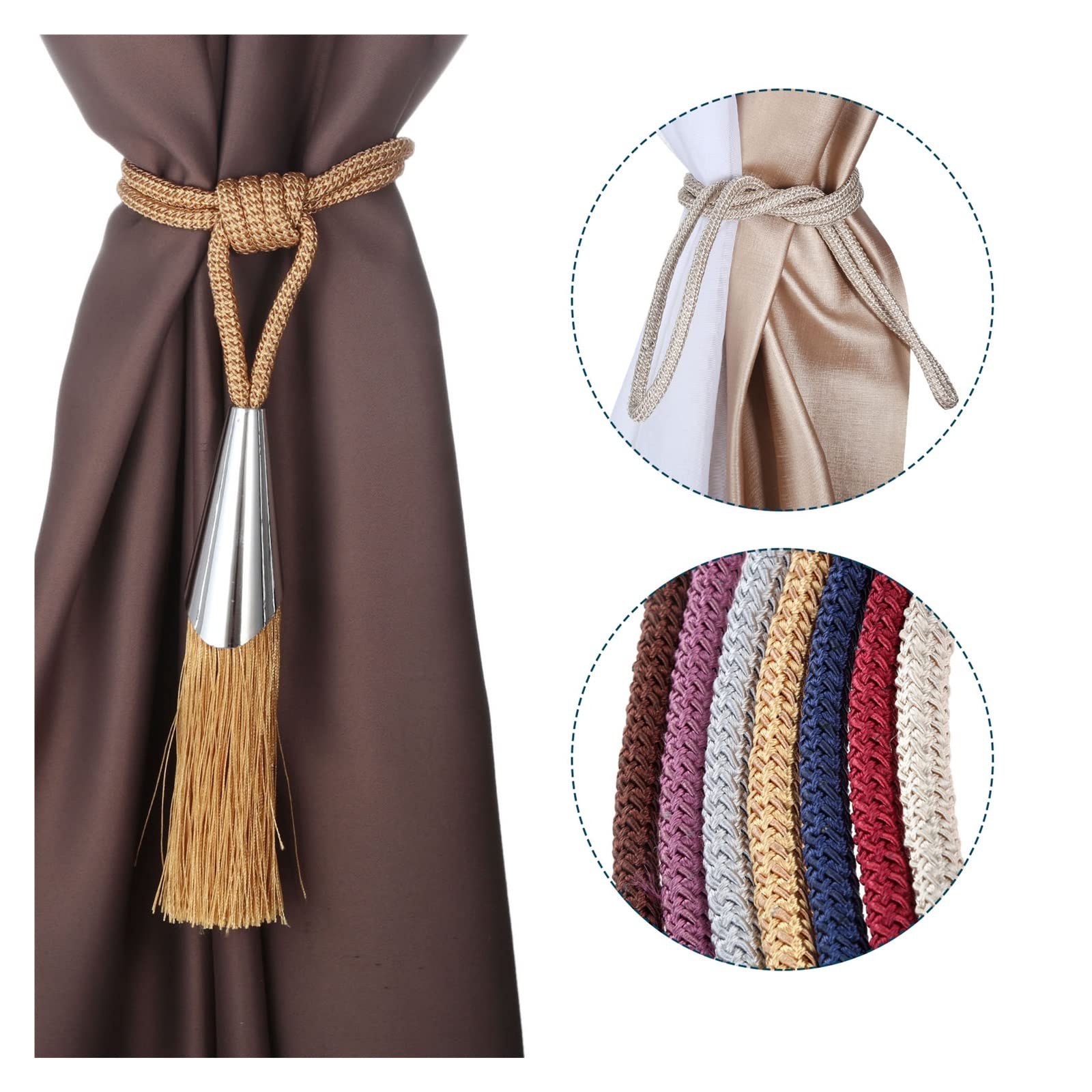 Nuovi 2 Ganci per Tende, Nappe Antiche, Fermatende, Corde per Tende, Decorazione per Tende da Camera da Letto E Soggiorno.（1）