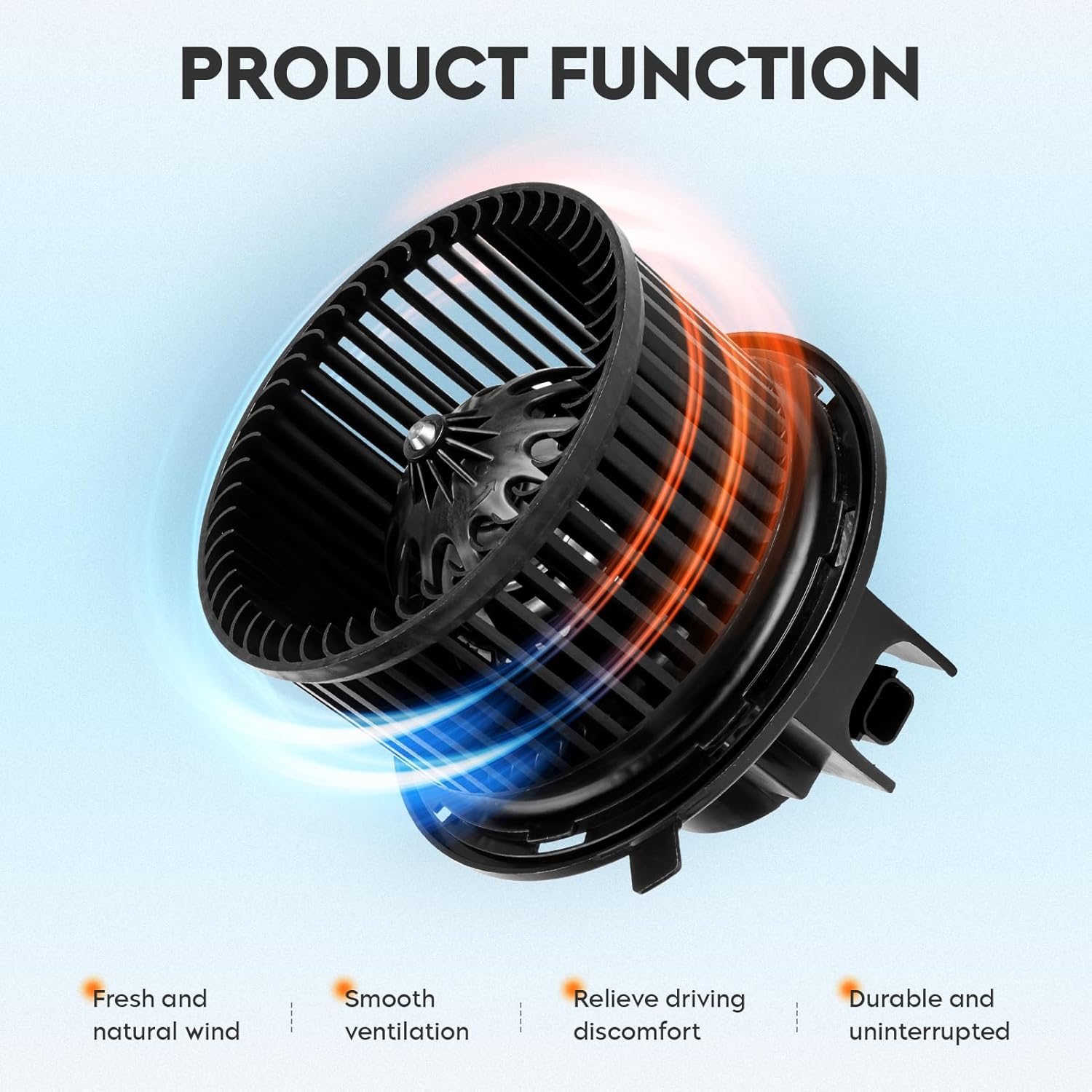 Front HVAC Blower Motor with Fan Cage Fit for Jeep Liberty 2002-2007, for Jeep Wrangler 2002-2006, Heater Blower Motor Assembly 700154 5066553AA 68028890AA 615-00680 615-00633