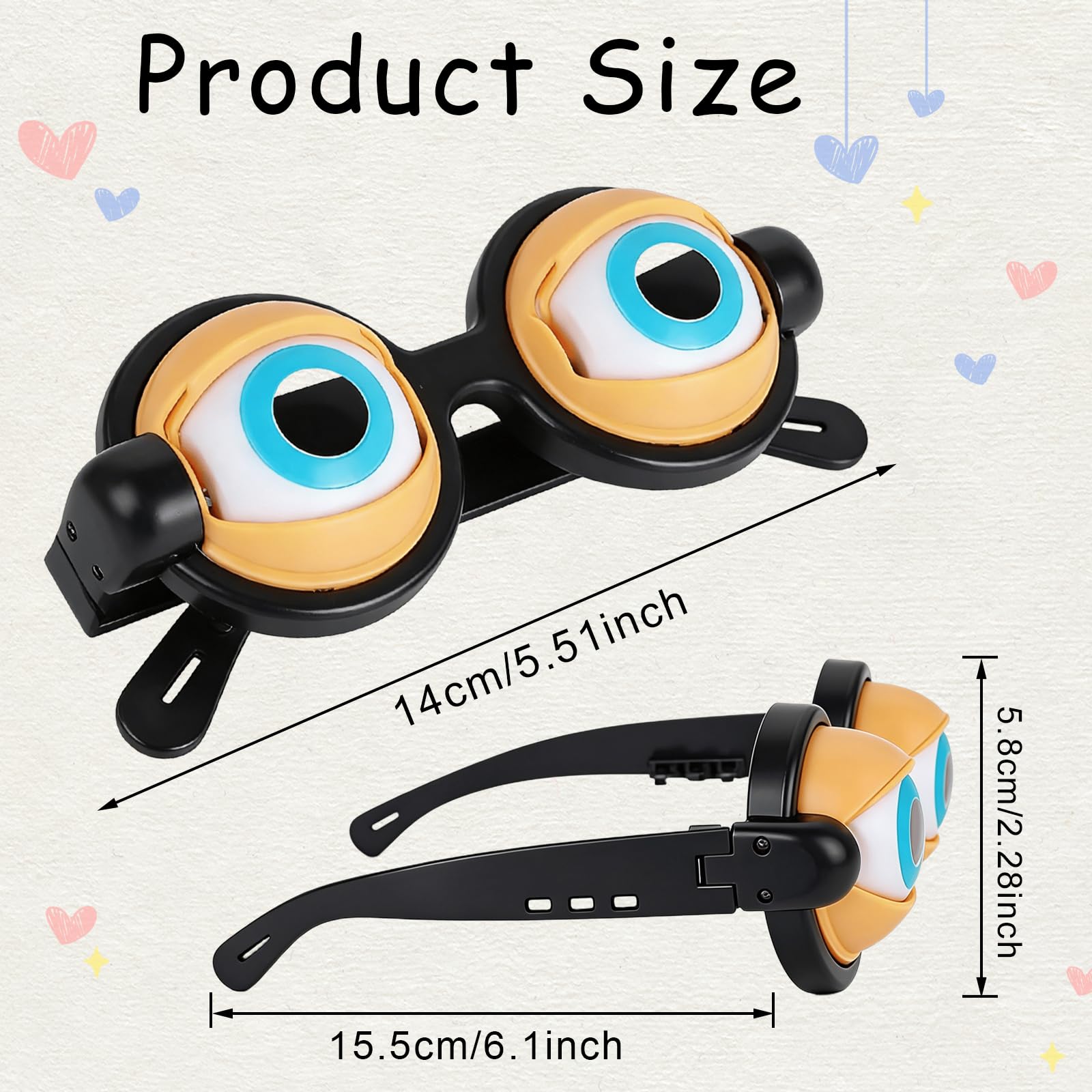 VOIDHUES Crazy Eyes Glasses Blinking Glasses Funny Glasses for Adults Suitable for Children And Adults Perfect for Halloween Carnivals - Image 2