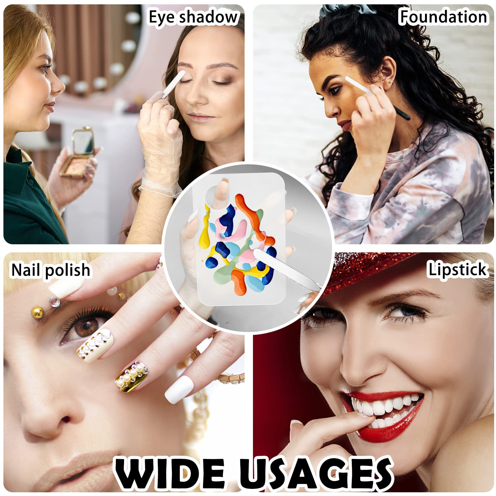 Set coreano di spatole per trucco, vassoio per palette di miscelazione trucco acrilico con strumenti per trucco spatola raschietto per fondotinta cosmetico, set di palette per miscelare fondotinta