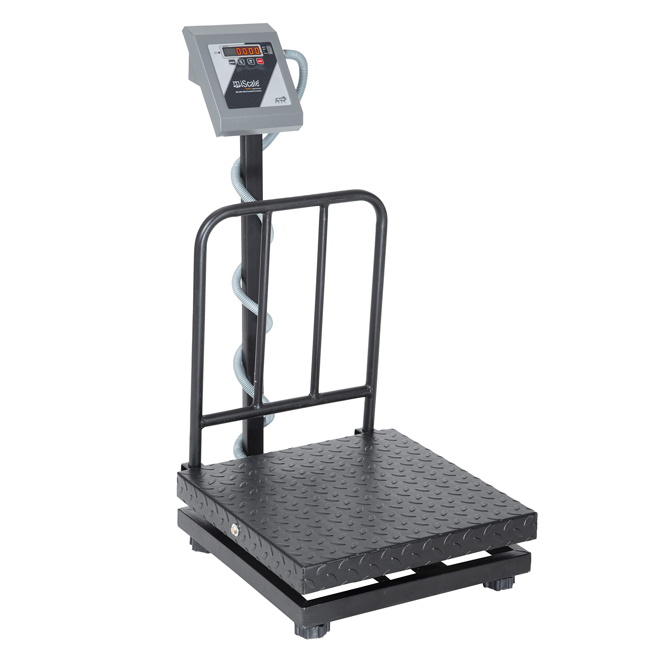 iScale i-15 Weight Capacity 150kg x 20g Accuracy, Chargeable Digital Weighing Machine/Electronic Weighing Scale with Front Back Double Red Display, Heavy-Duty Mild steel Chequered Pan size 18x18"-image-37