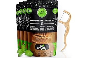 SMARTLIFECO Biodegradable Dental Floss Picks - Thin Thread for Adults & Kids