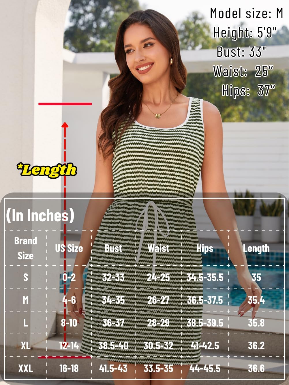 Striped Knit Dress,Casual High Waisted Short Tank Dresses for Women,Summer Beach Resort Vacation Outfits - Image 7