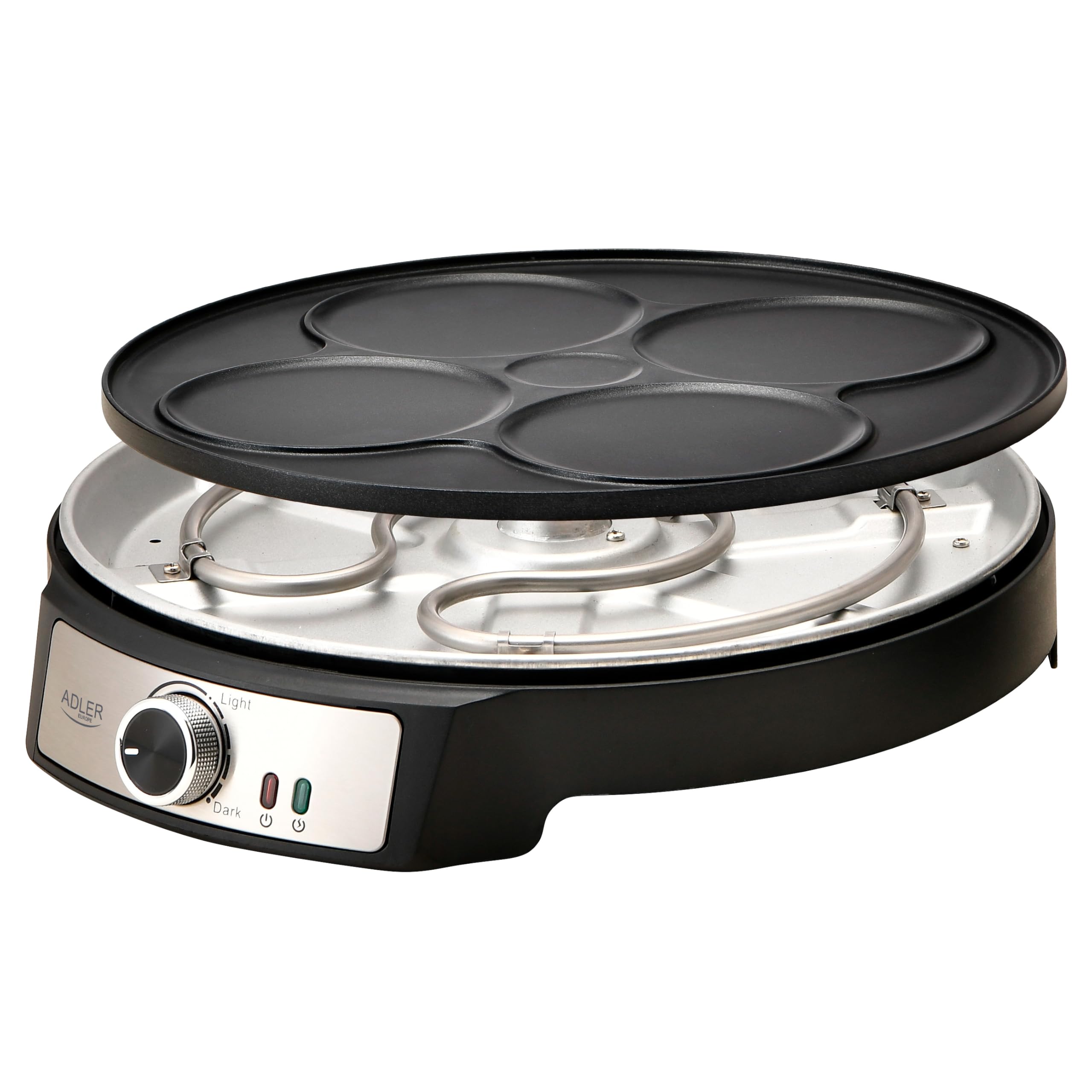 Adler Crepe Maker [Ø 30 cm] elektryczna z rozdzielaczem ciasta i łopatką | płyta do robienia naleśników z powłoką zapobiegającą przywieraniu + bezstopniowa regulacja temperatury | 1600 W pancake Maker